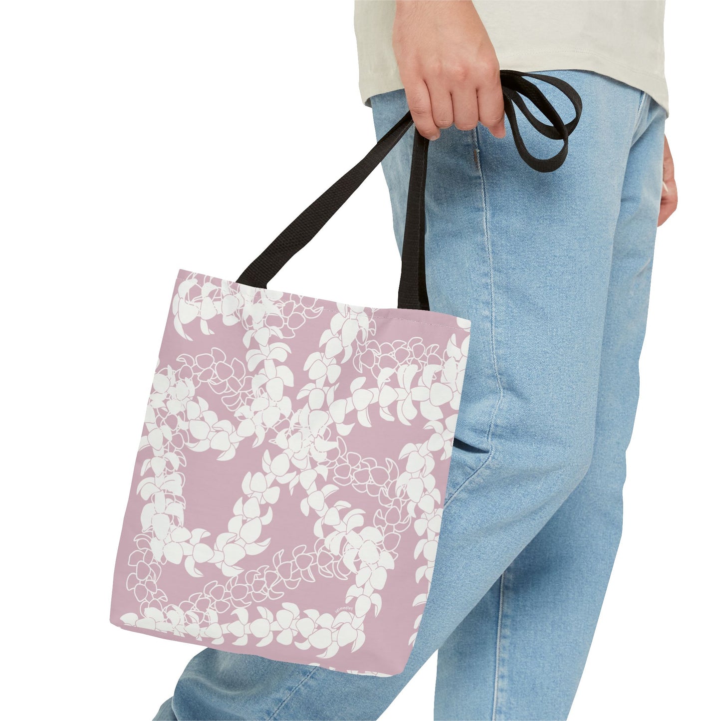 Tote Bag- Puakenikeni Curvilinear Lei (Rosey Pink)