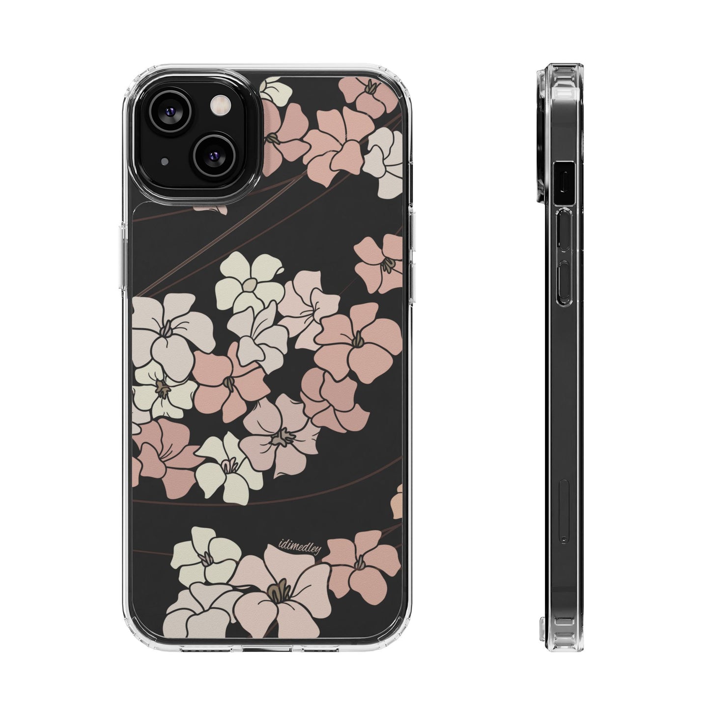 Puakenikeni En Face Flower Swirls (Peachy Pinks) CLEAR Case