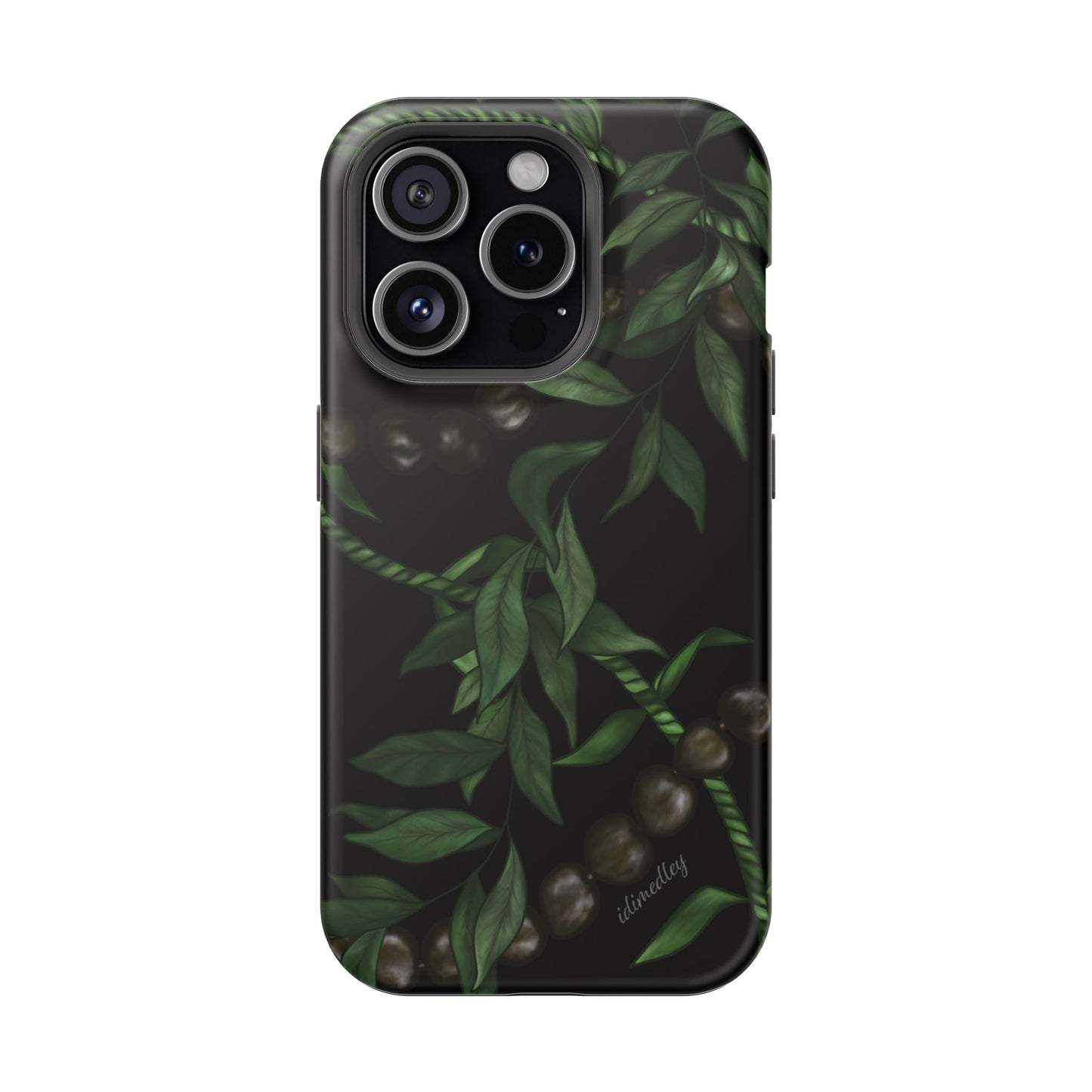 Kukui Nut, Maile, Ti Leaf Lei (Black), MAGSAFE