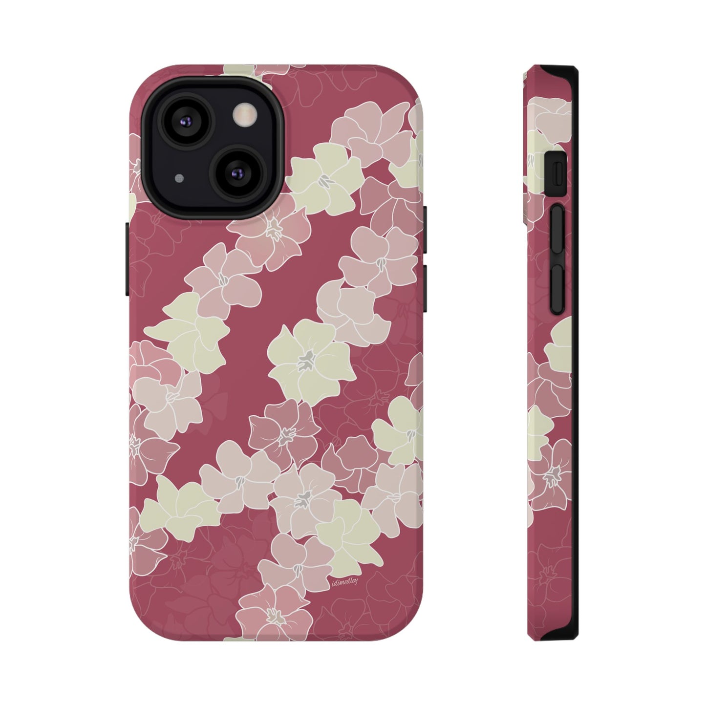 Puakenikeni En Face Flower Leis (Fruit Punch Pink)