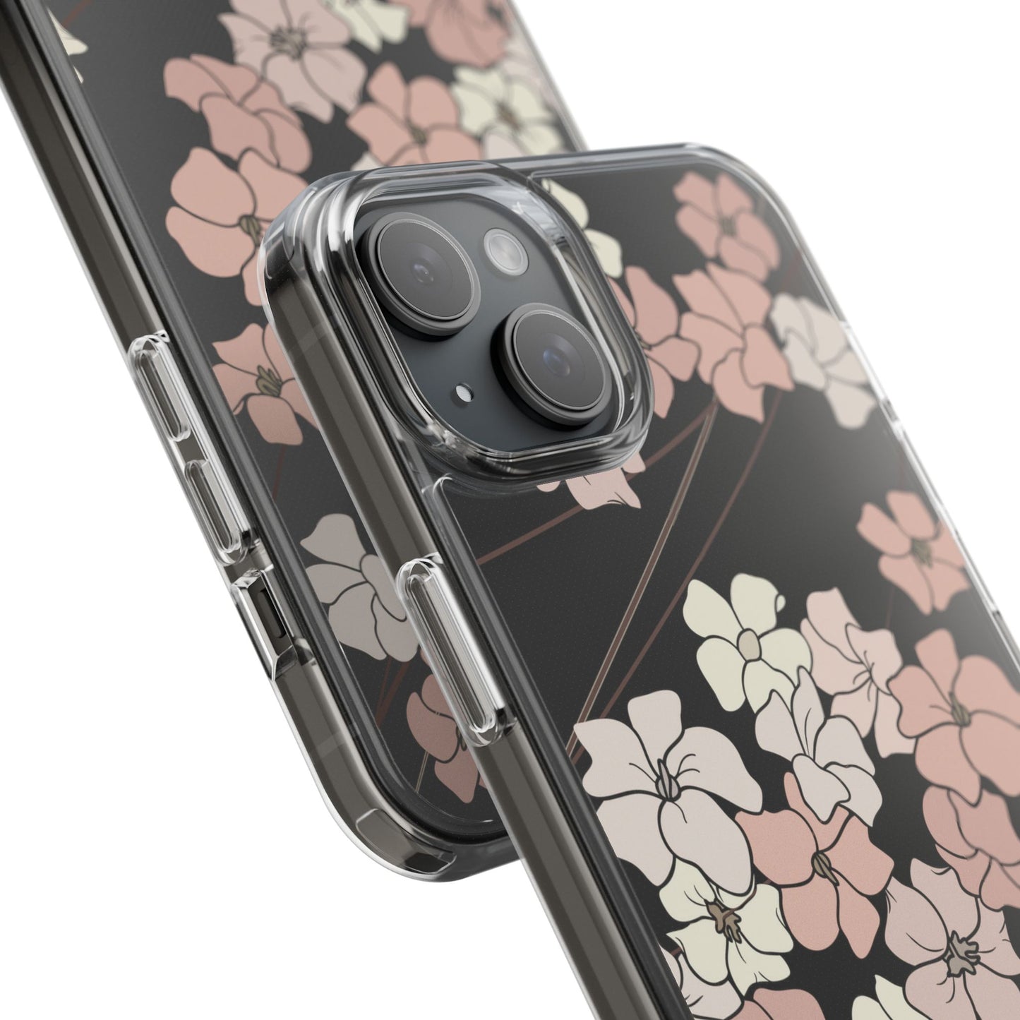 Puakenikeni En Face Flower Swirls (Peachy Pinks) CLEAR Case