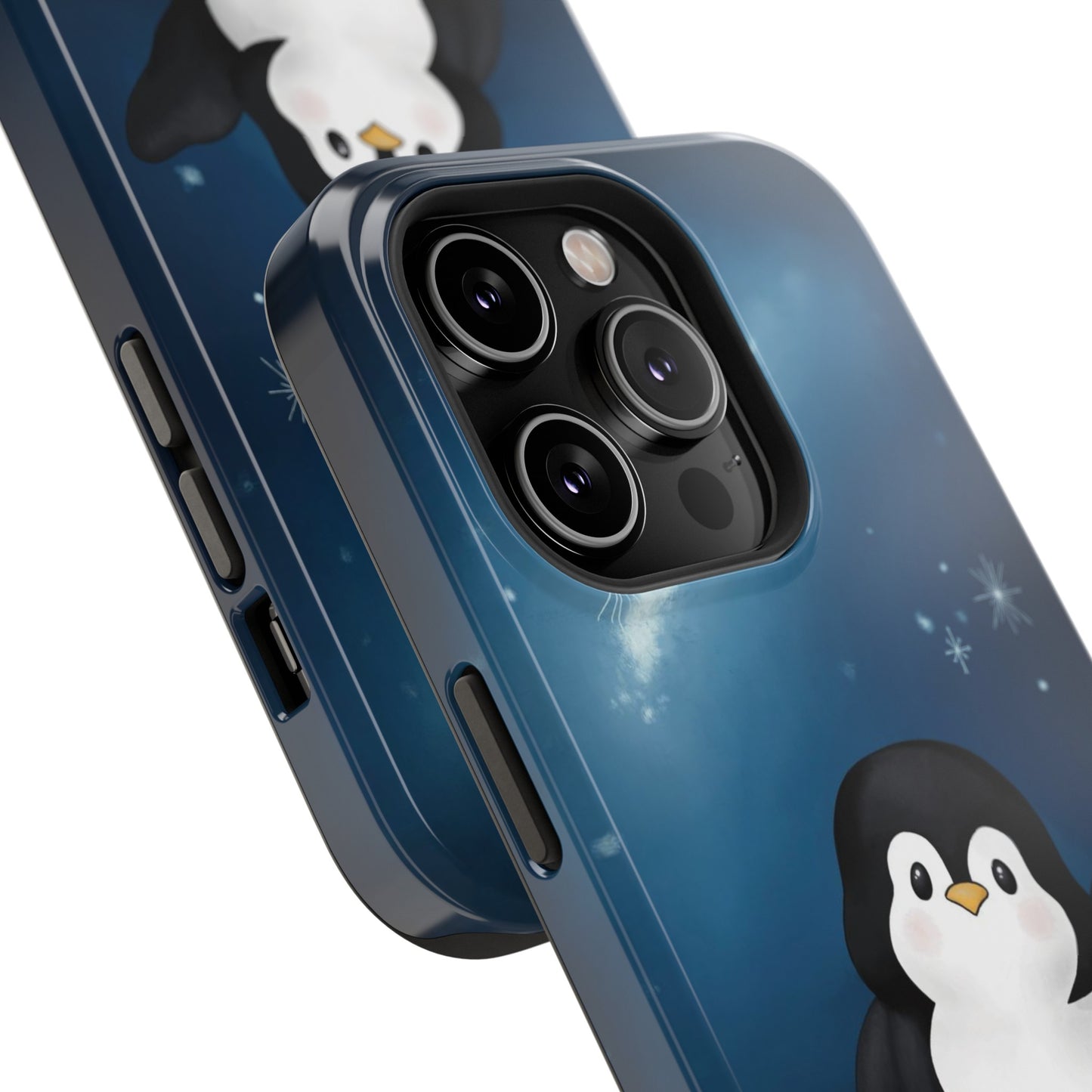 Penguin in Starry Blue Night Skies