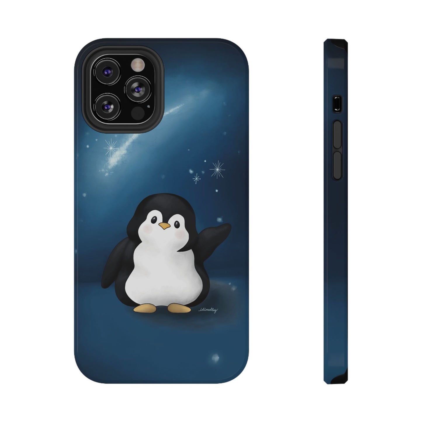 Penguin in Starry Blue Night Skies