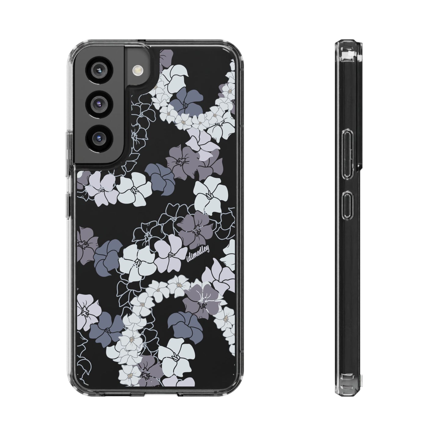 Puakenikeni En Face Flower Leis (Blue and Purple) CLEAR Case