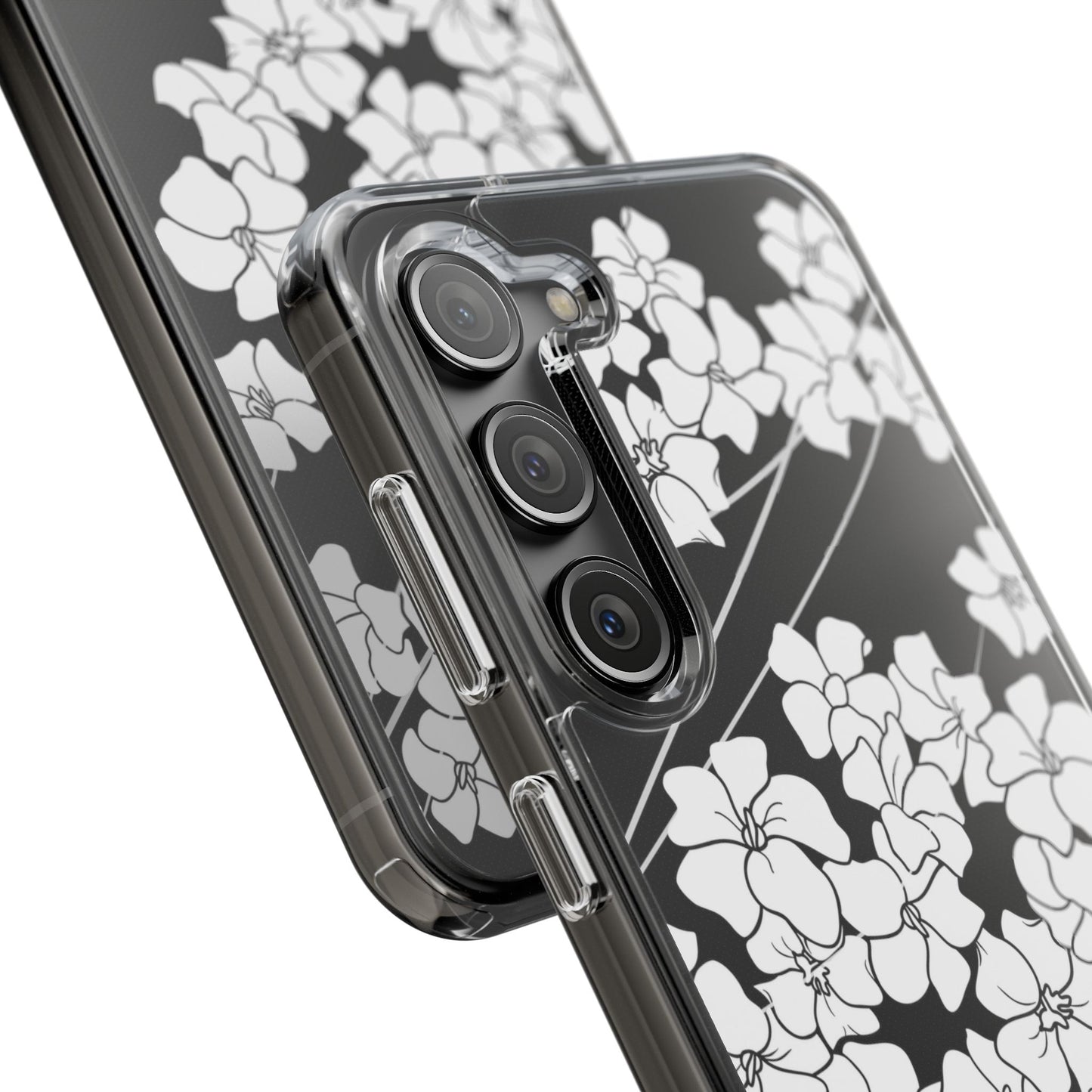 Puakenikeni En Face Flower Swirls (White) CLEAR Case
