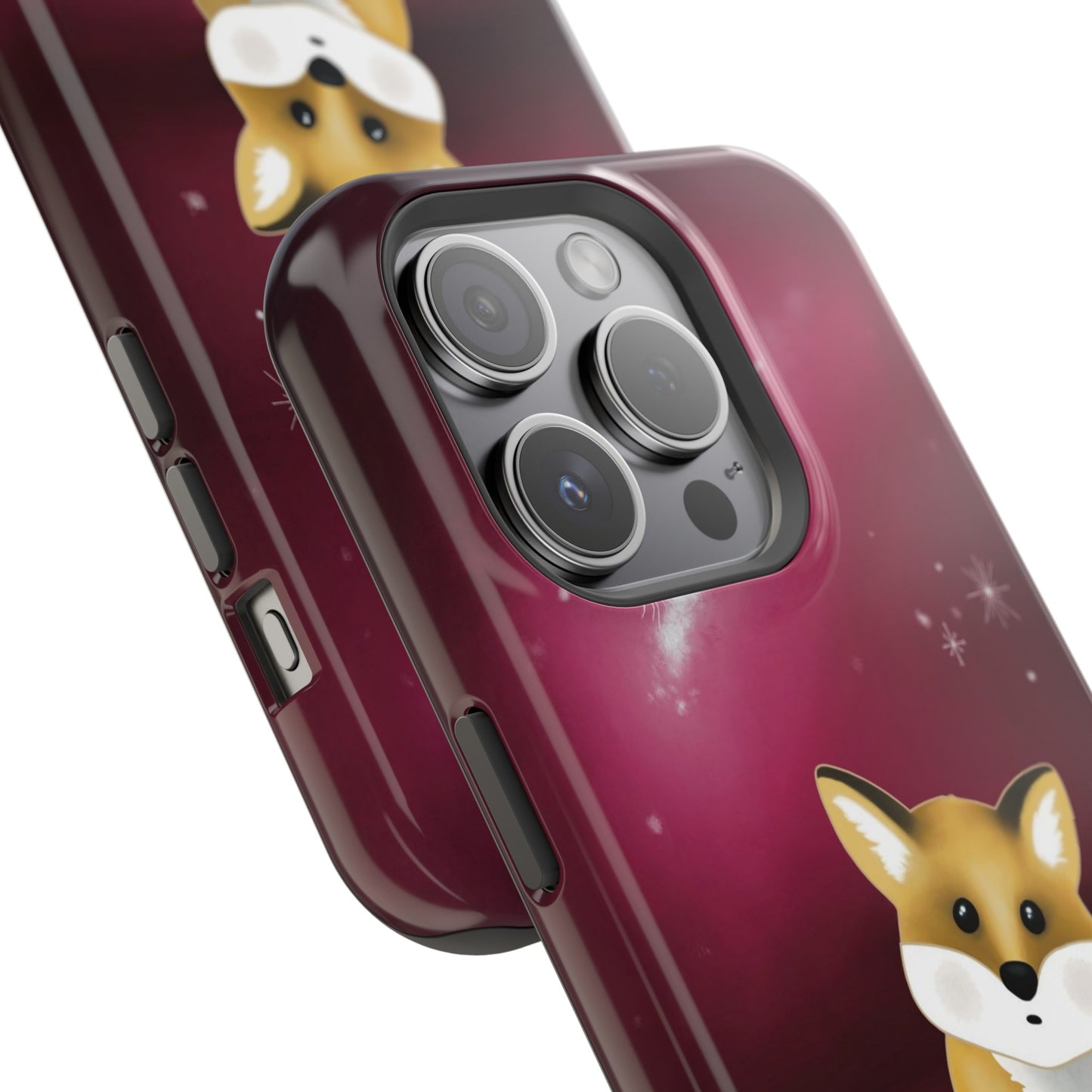 Fox in Magenta Starry Night Skies