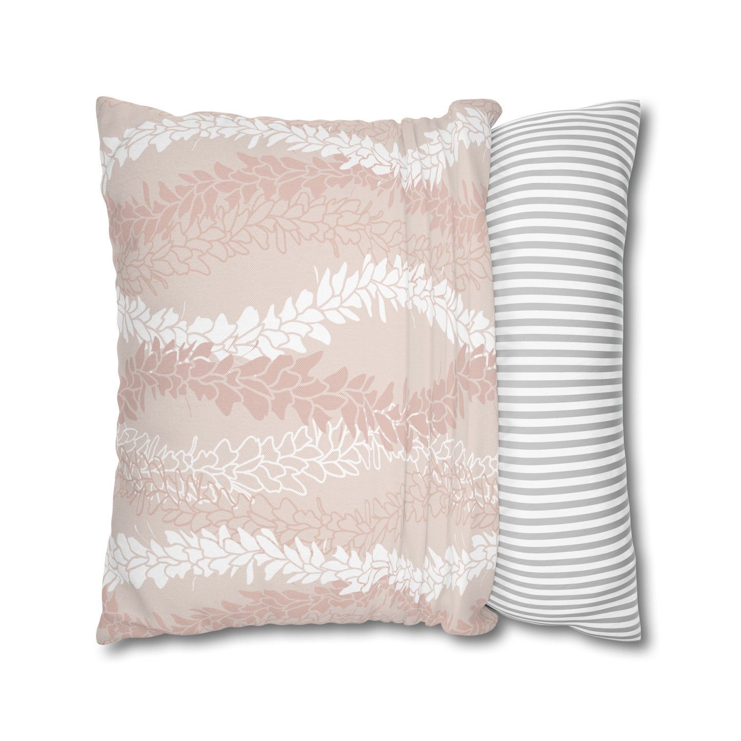 Canvas Throw Pillow Case- White Ginger Kisses (Peach)