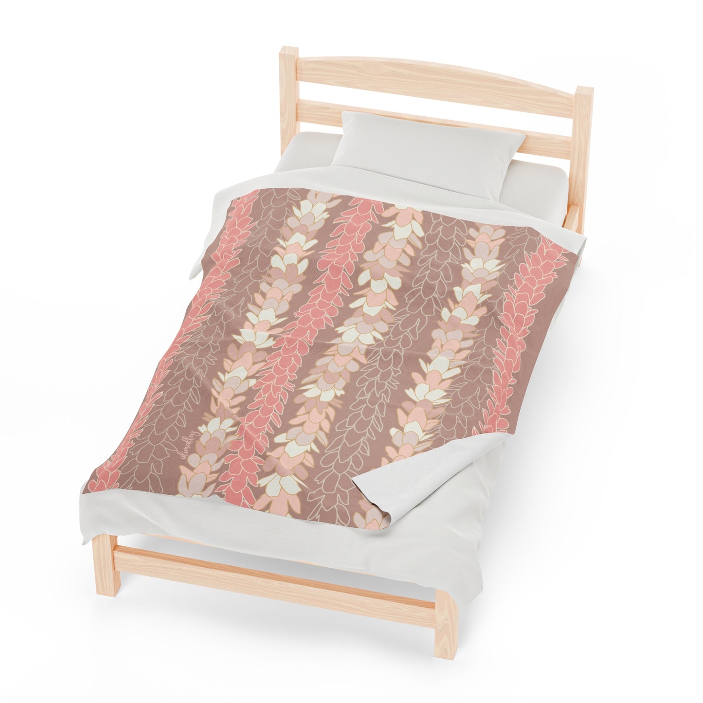 Velveteen Blanket- Pakalana Stringing Peach