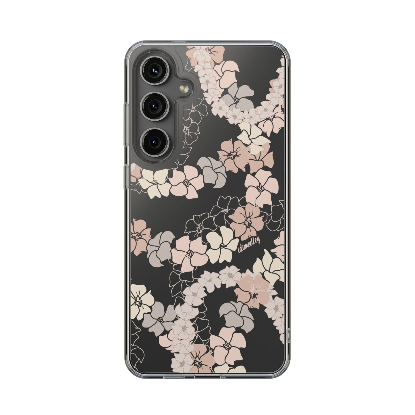Puakenikeni En Face Flower Leis (Peachy Pinks) CLEAR Case
