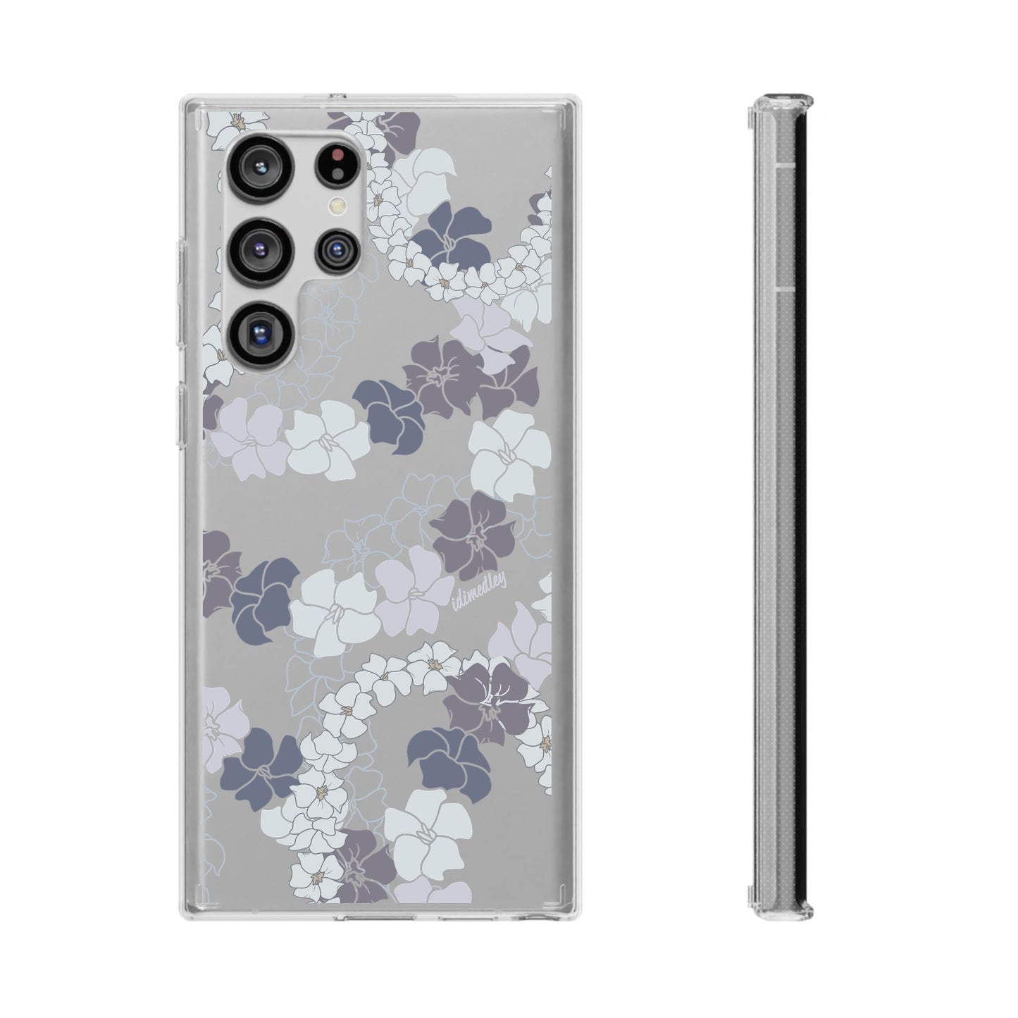Puakenikeni En Face Flower Leis (Blue and Purple) CLEAR Case