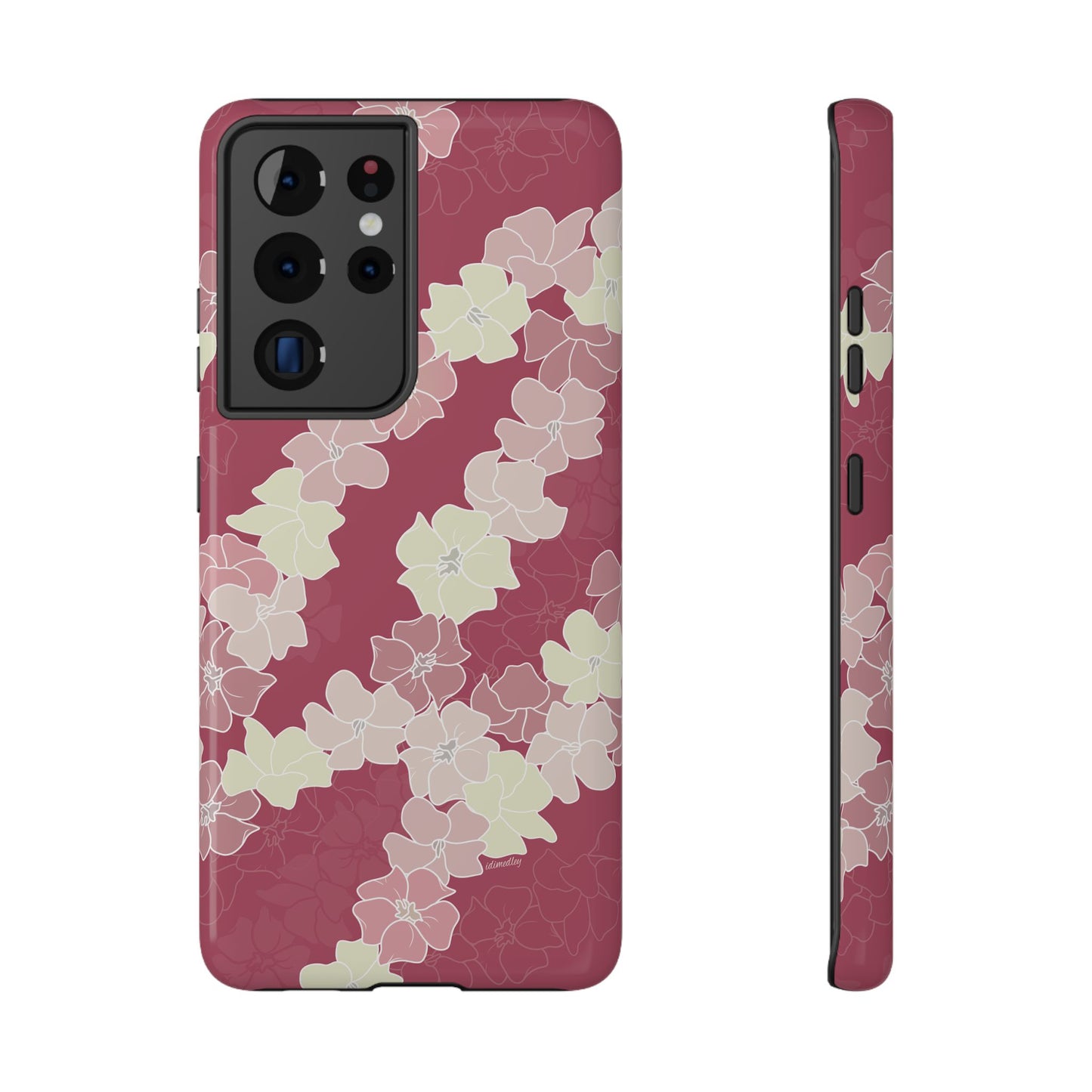 Puakenikeni En Face Flower Leis (Fruit Punch Pink)