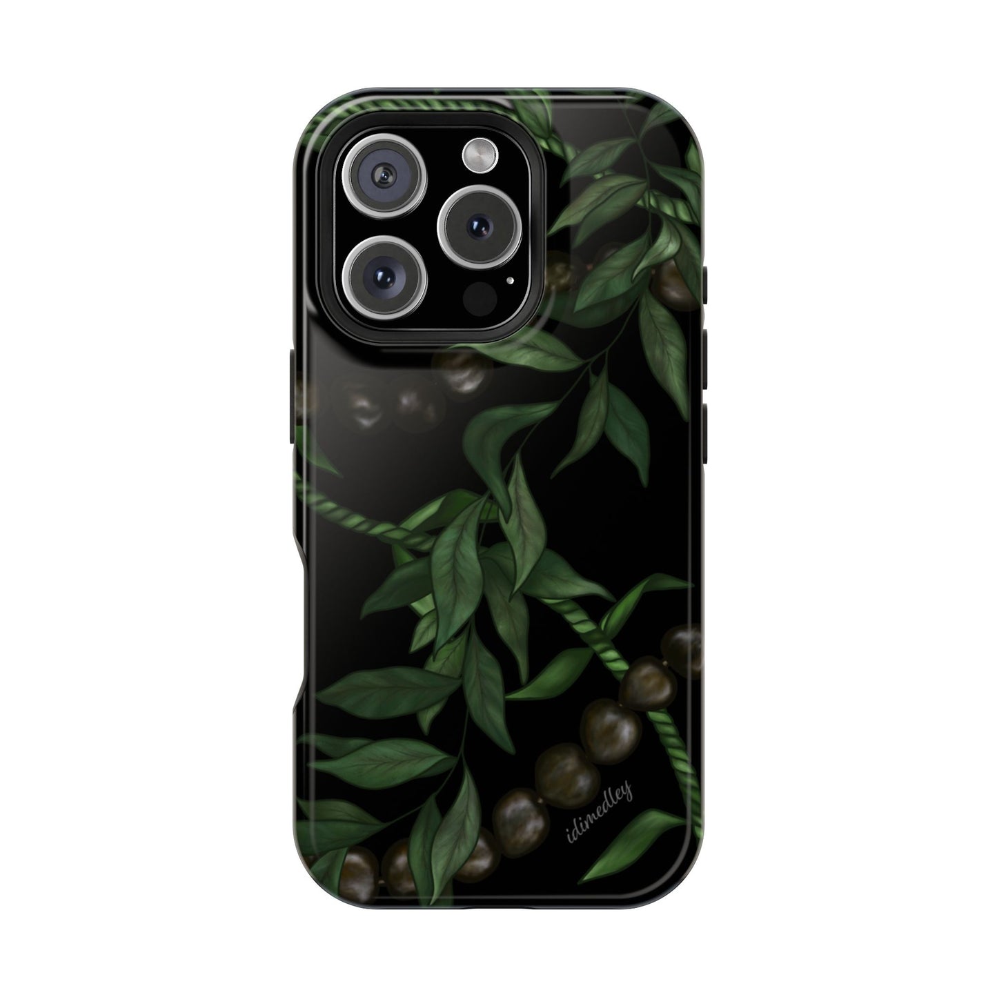 Kukui Nut, Maile, Ti Leaf Lei (Black), MAGSAFE