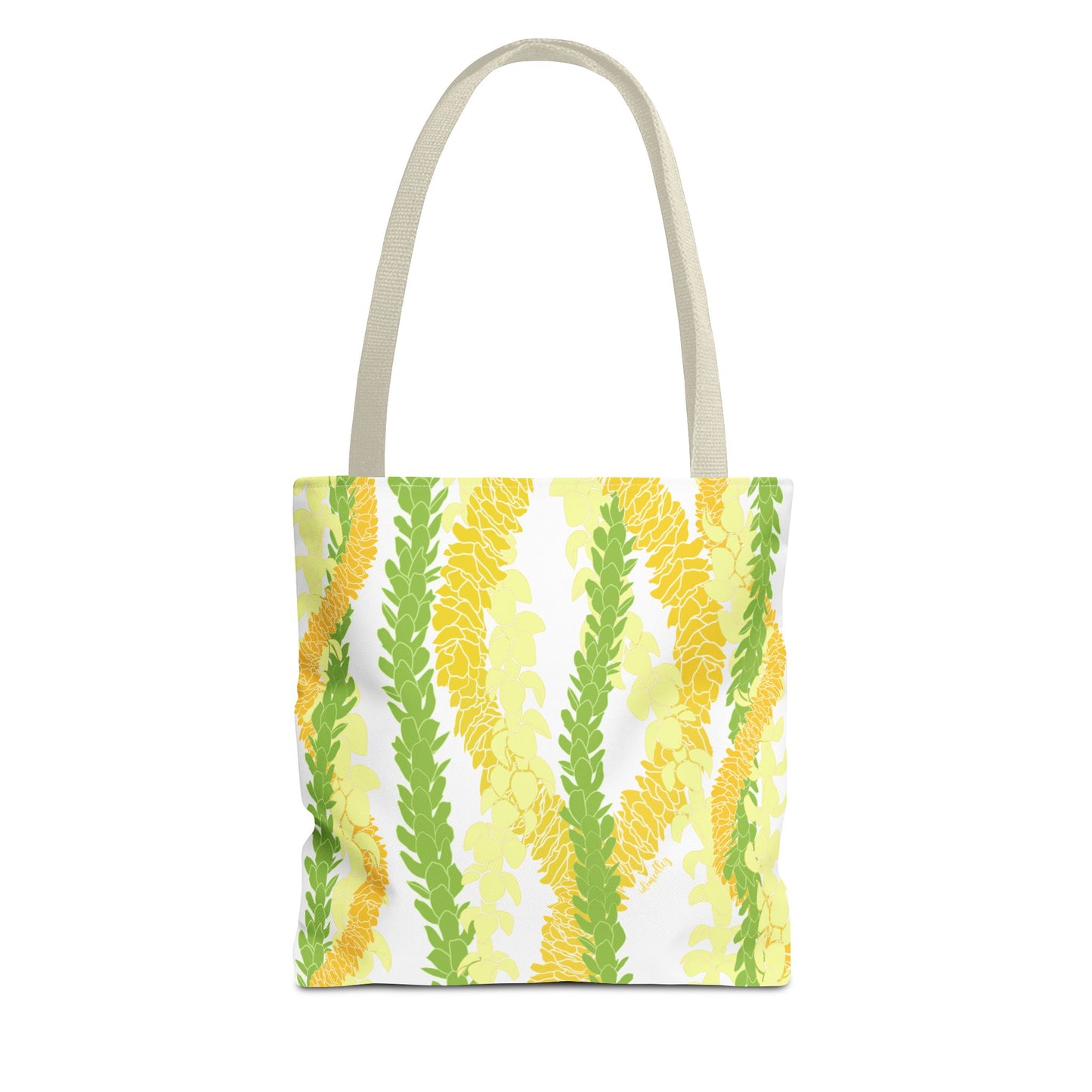Tote bag- Triple Strand Ilima, Pakalana and Puakenikeni Ilima Leis (White)