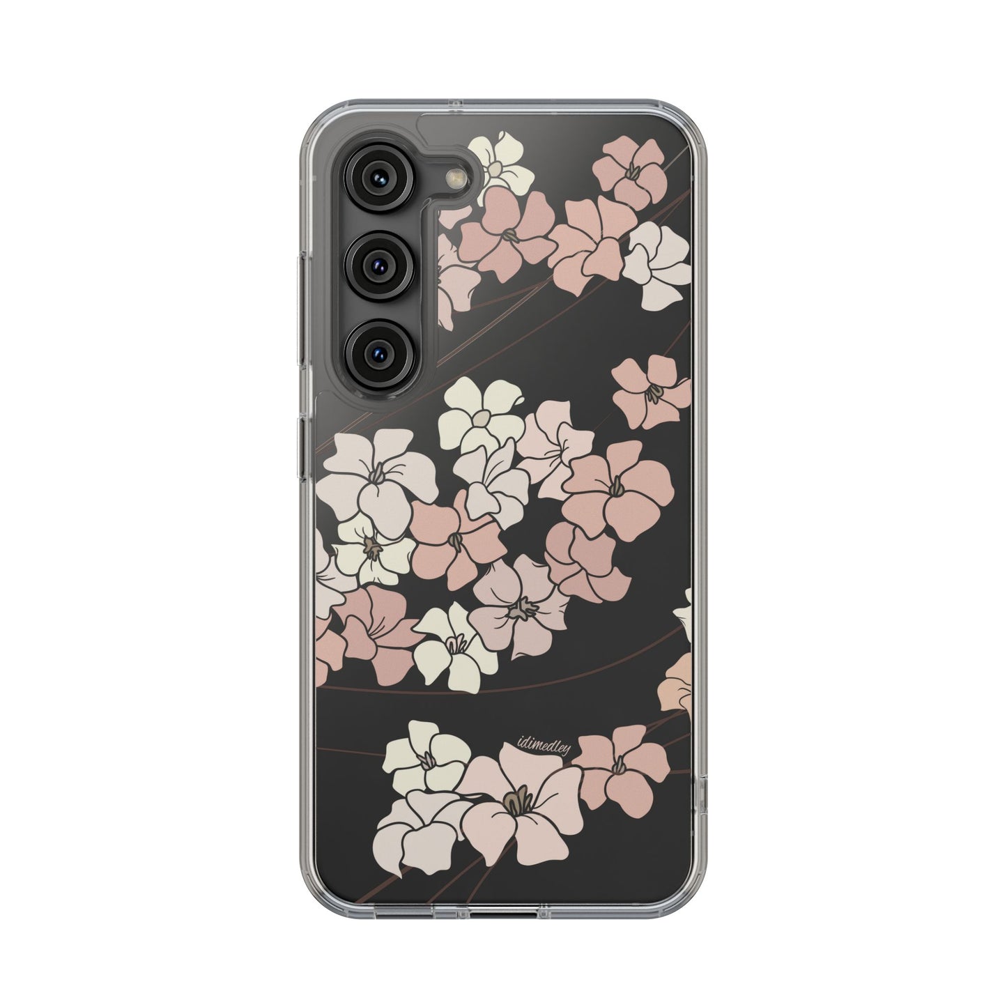 Puakenikeni En Face Flower Swirls (Peachy Pinks) CLEAR Case