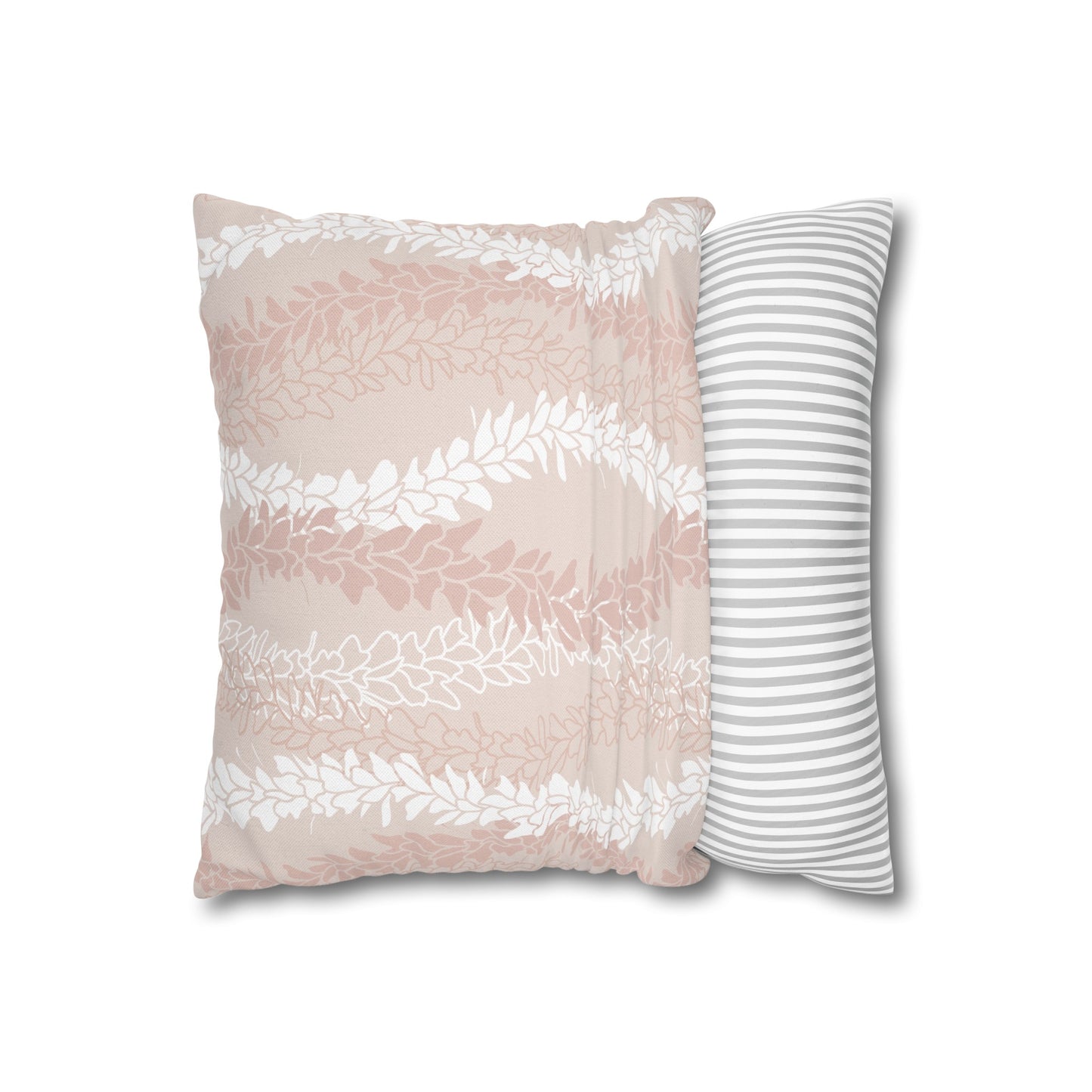 Canvas Throw Pillow Case- White Ginger Kisses (Peach)