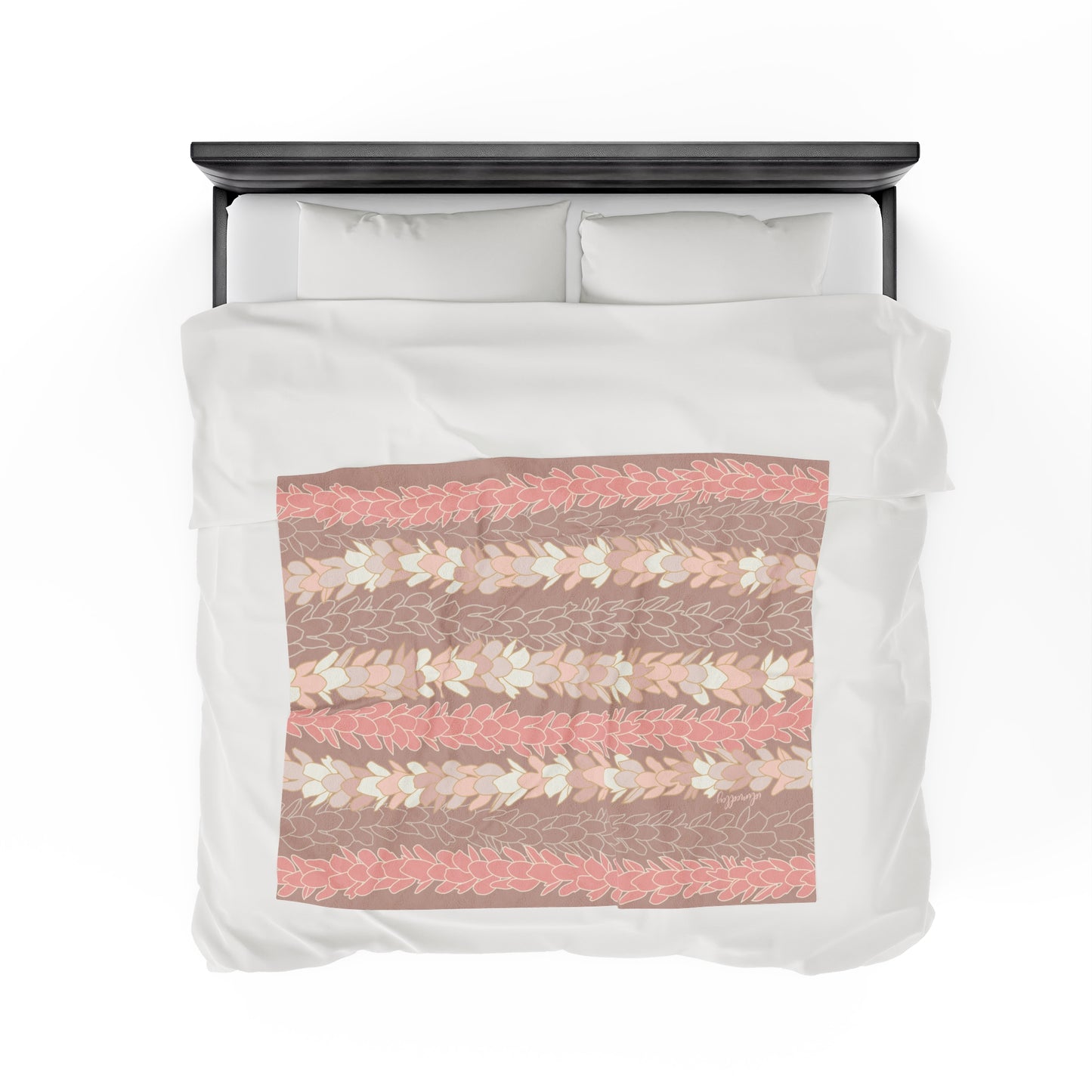 Velveteen Blanket- Pakalana Stringing Peach