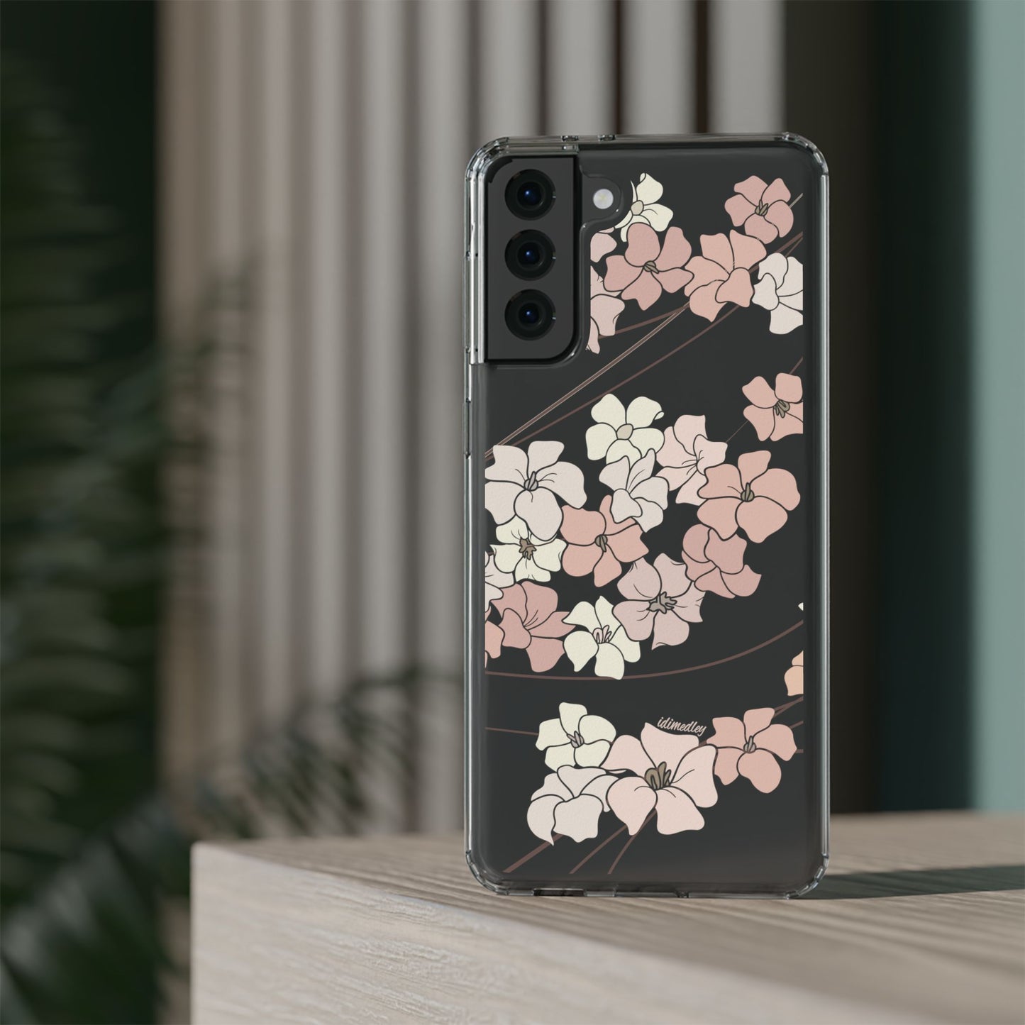 Puakenikeni En Face Flower Swirls (Peachy Pinks) CLEAR Case