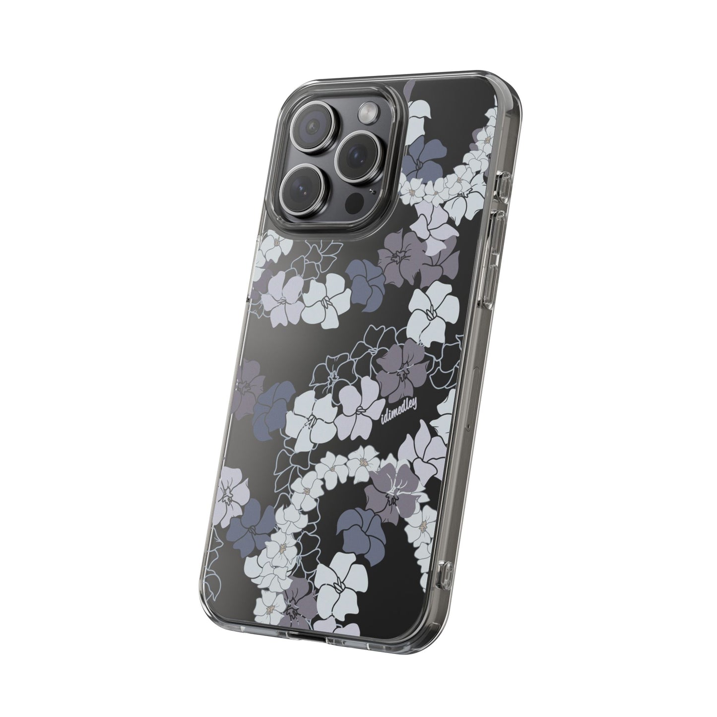 Puakenikeni En Face Flower Leis (Blue and Purple) CLEAR Case