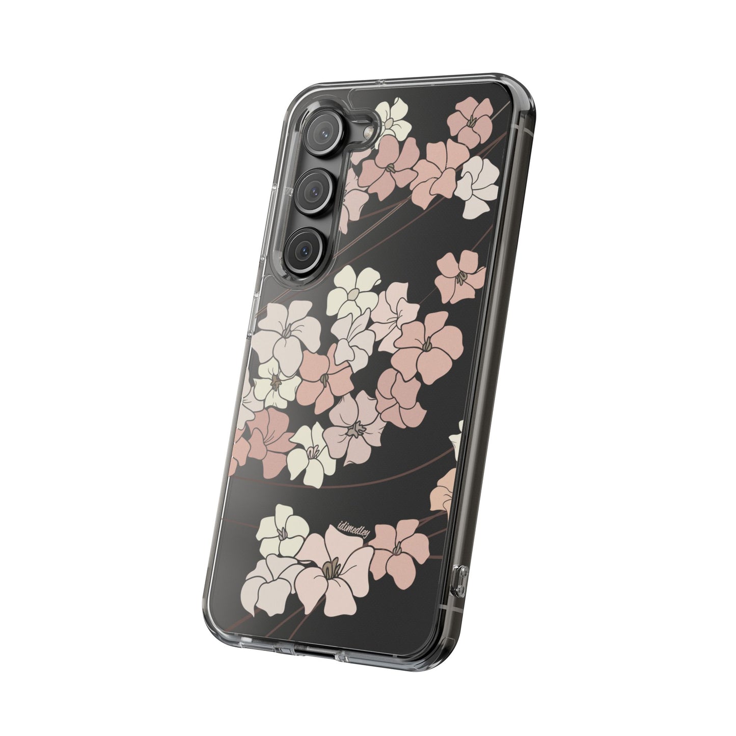 Puakenikeni En Face Flower Swirls (Peachy Pinks) CLEAR Case