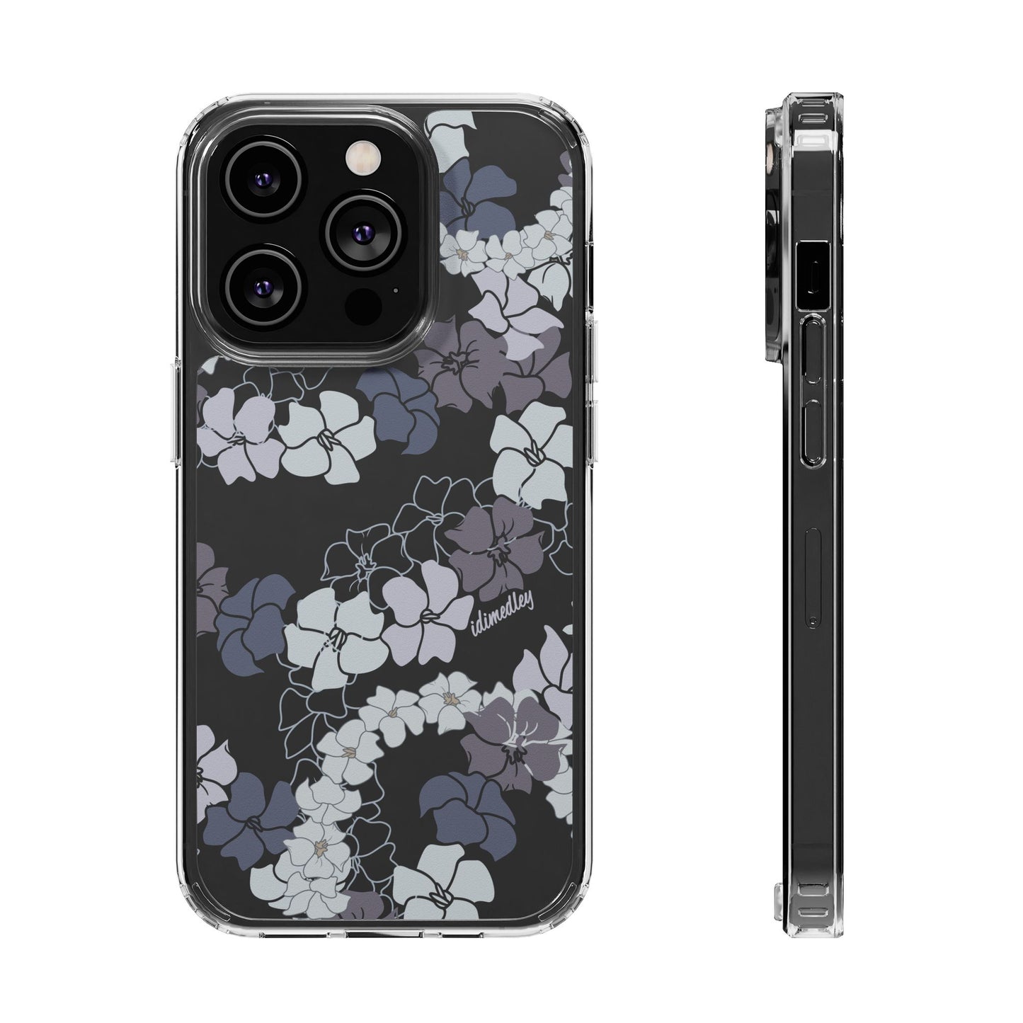 Puakenikeni En Face Flower Leis (Blue and Purple) CLEAR Case