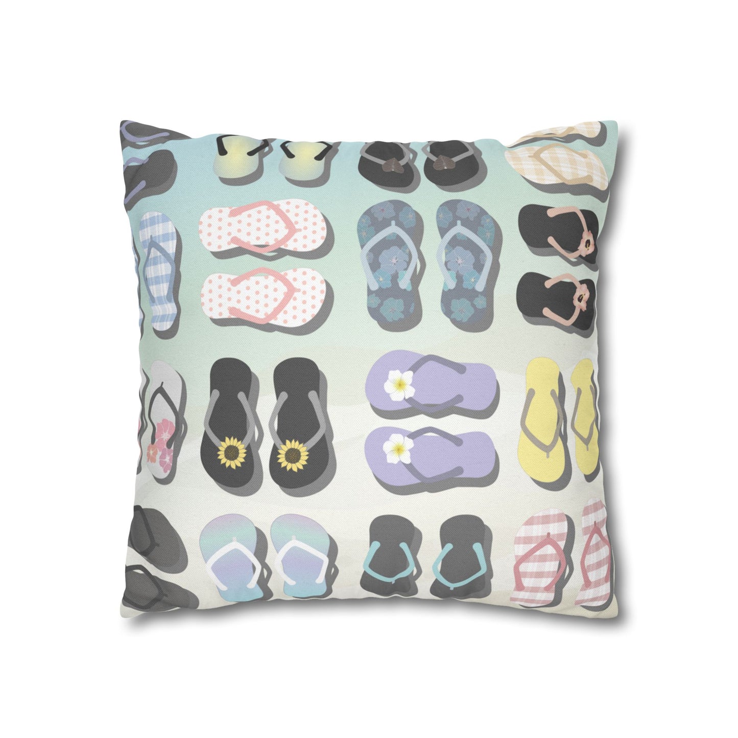 Canvas Throw Pillow Case- Sandy Pua Toes in My Rubbah Slippahs