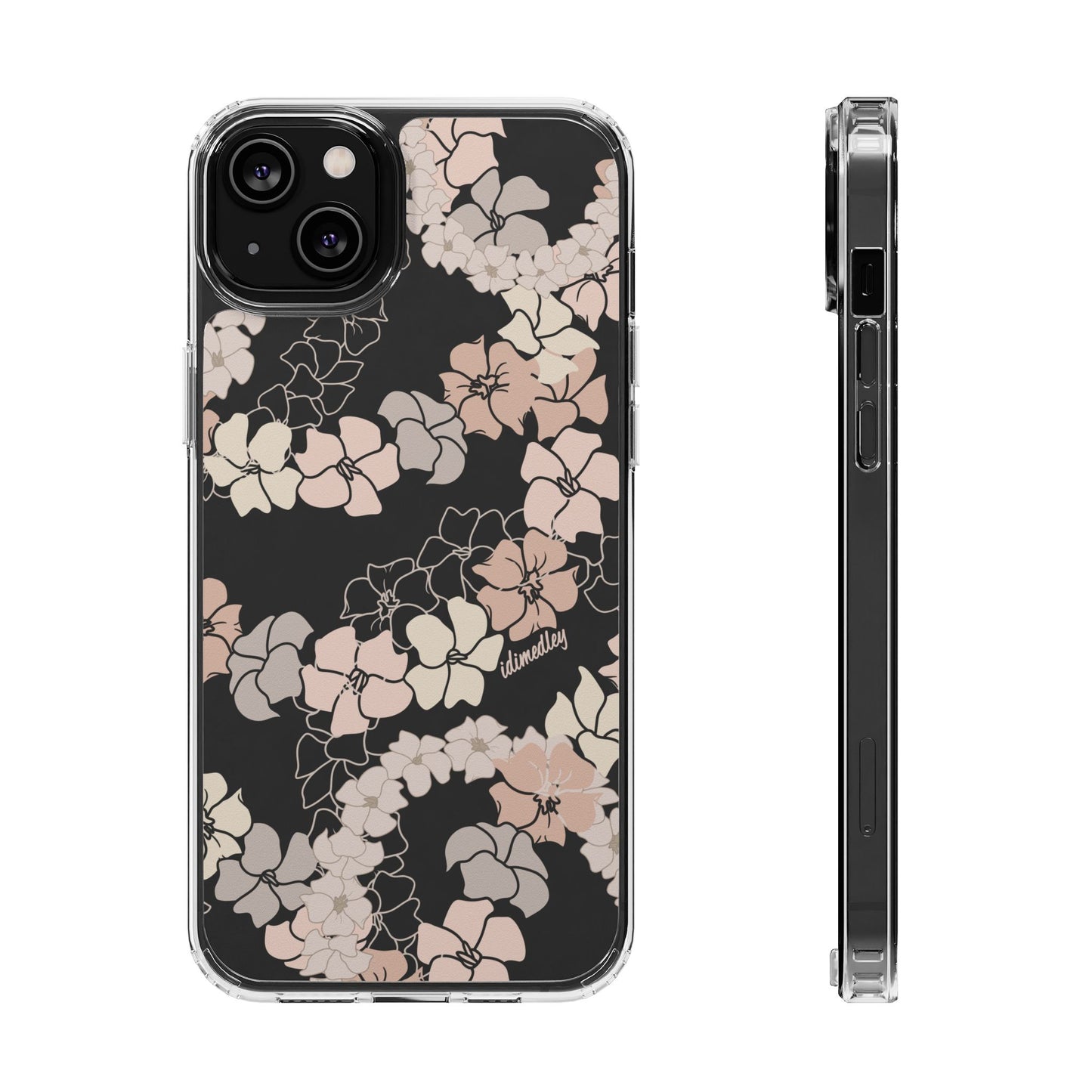 Puakenikeni En Face Flower Leis (Peachy Pinks) CLEAR Case