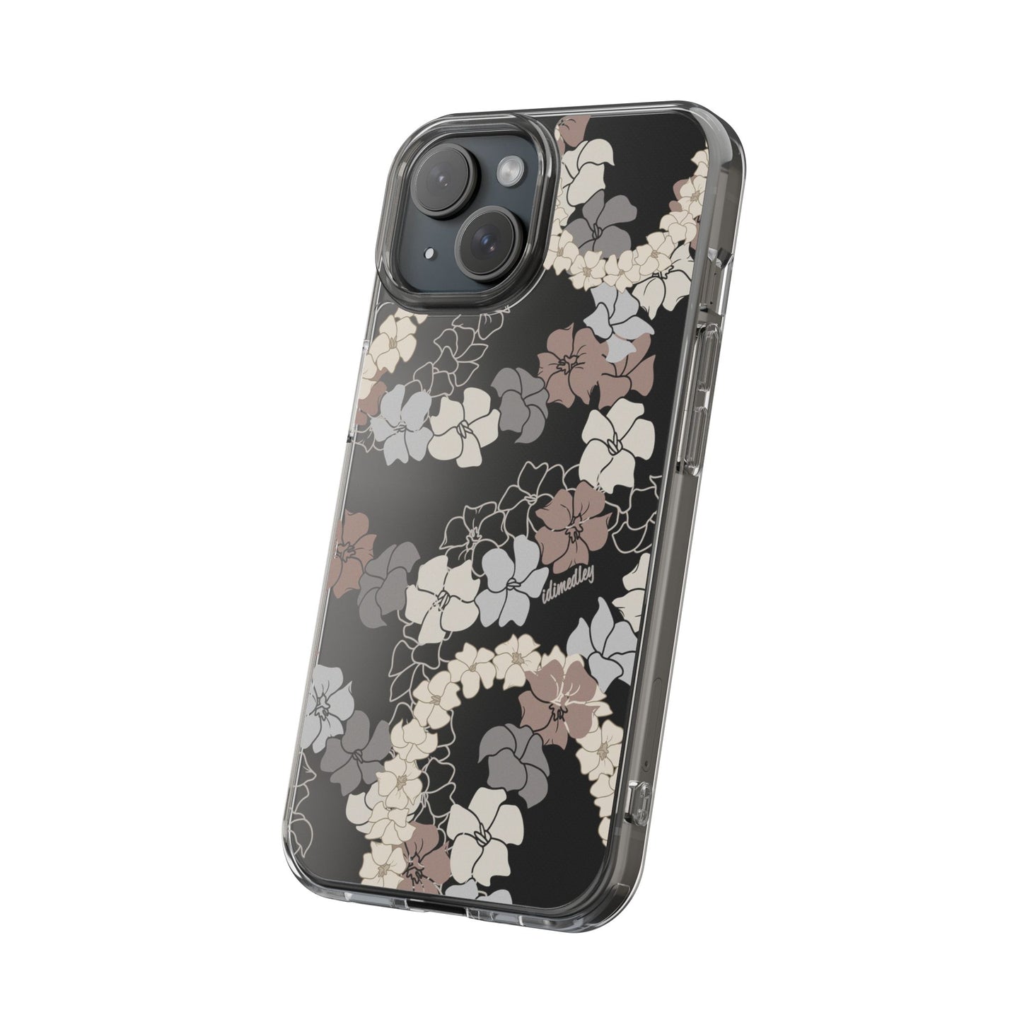 Puakenikeni En Face Flower Leis (Brown and Gray Neutrals) CLEAR Case