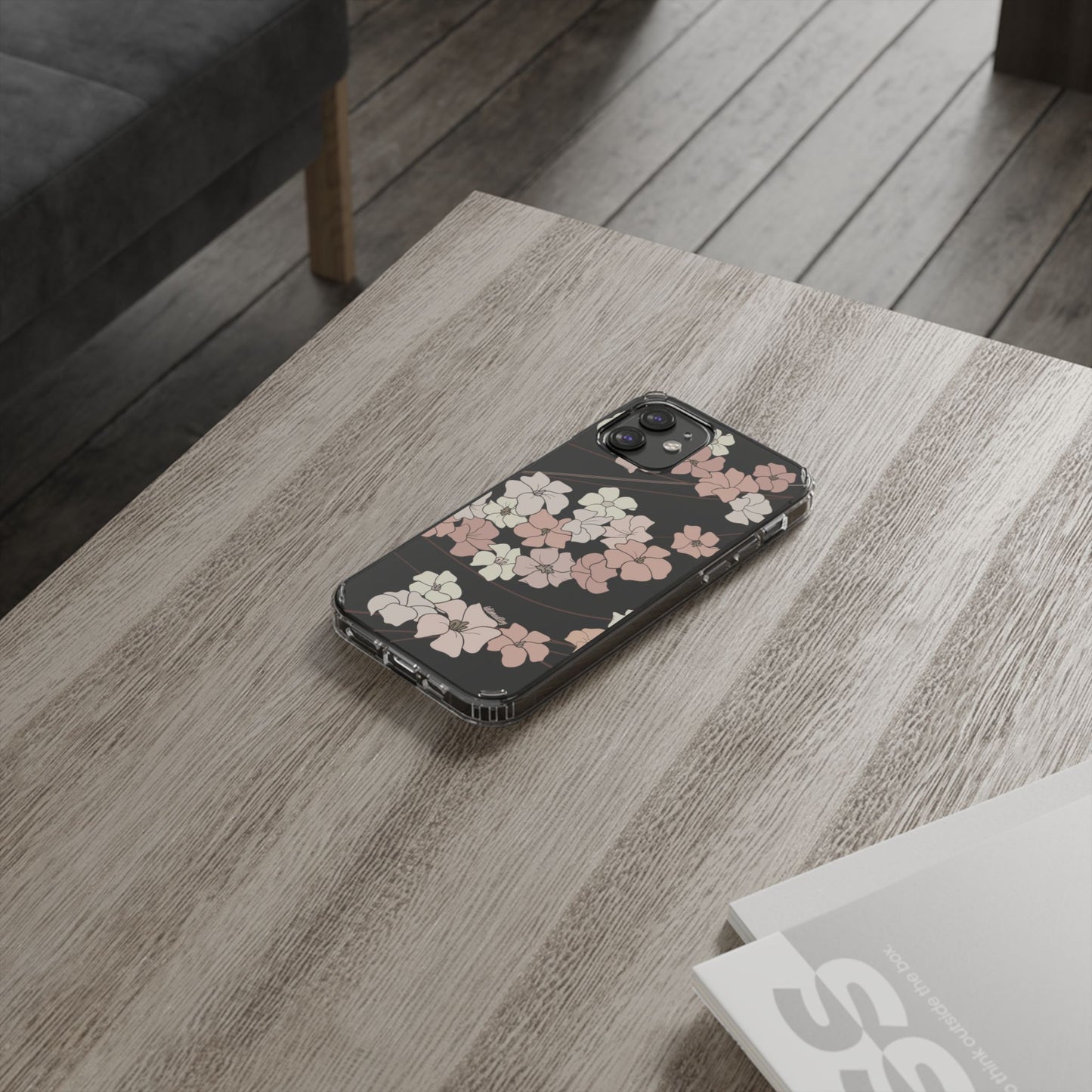 Puakenikeni En Face Flower Swirls (Peachy Pinks) CLEAR Case