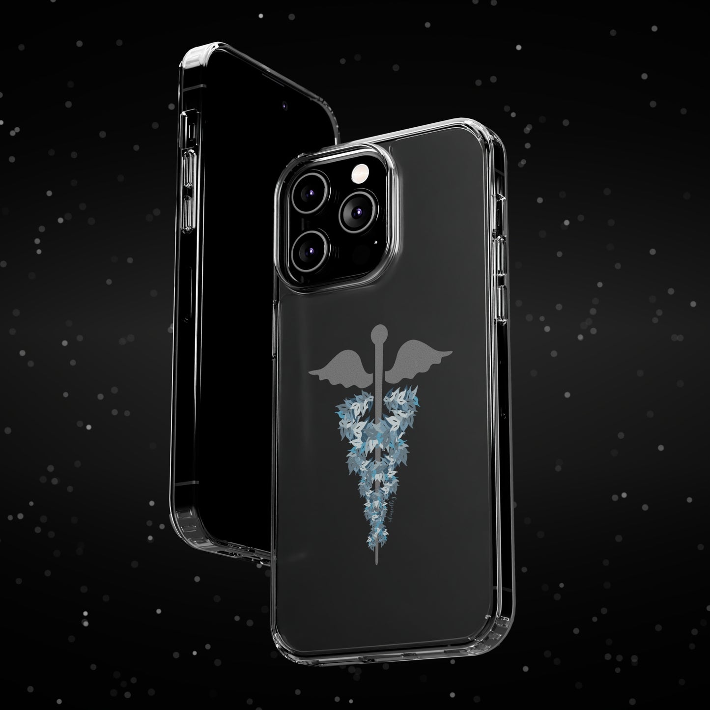 Caduceus Medical Symbol with Blue Maile Lei CLEAR Case