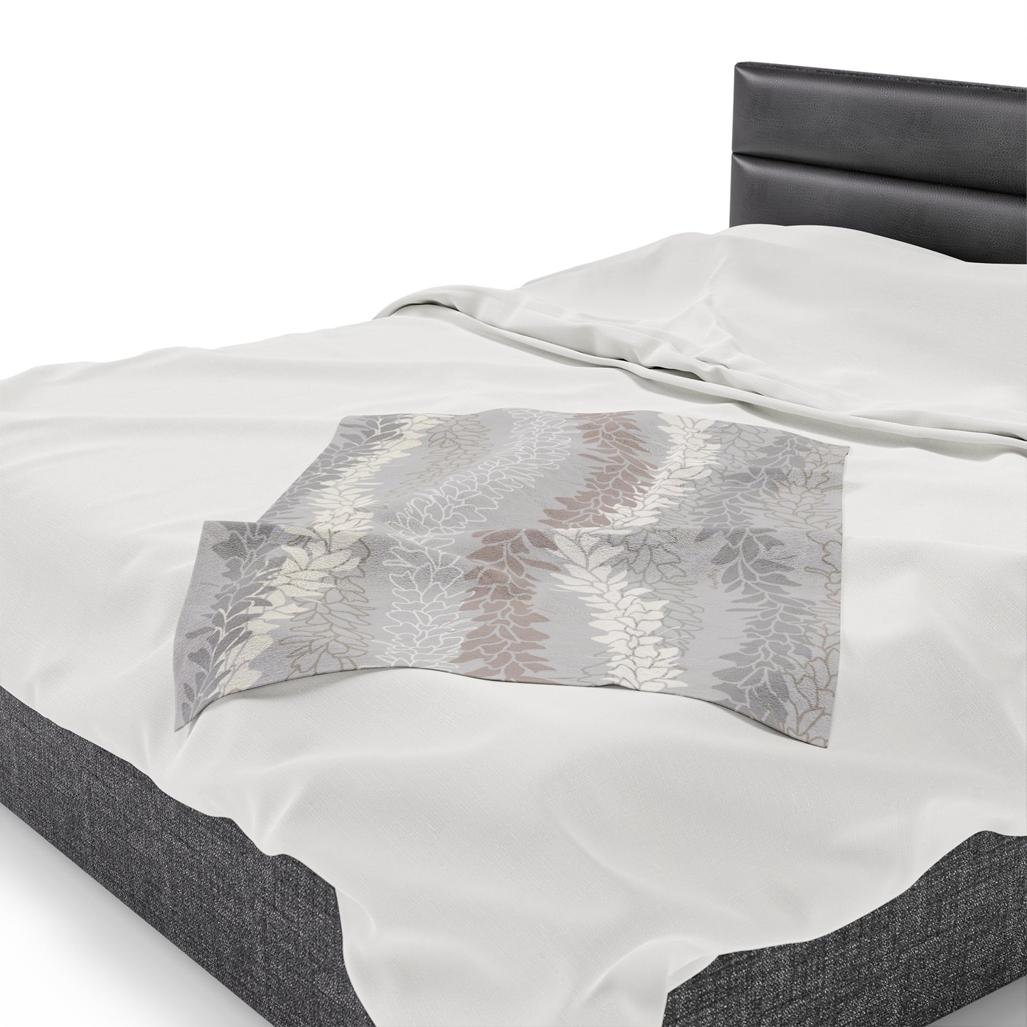 Velveteen Blanket- White Ginger Kisses (Gray)