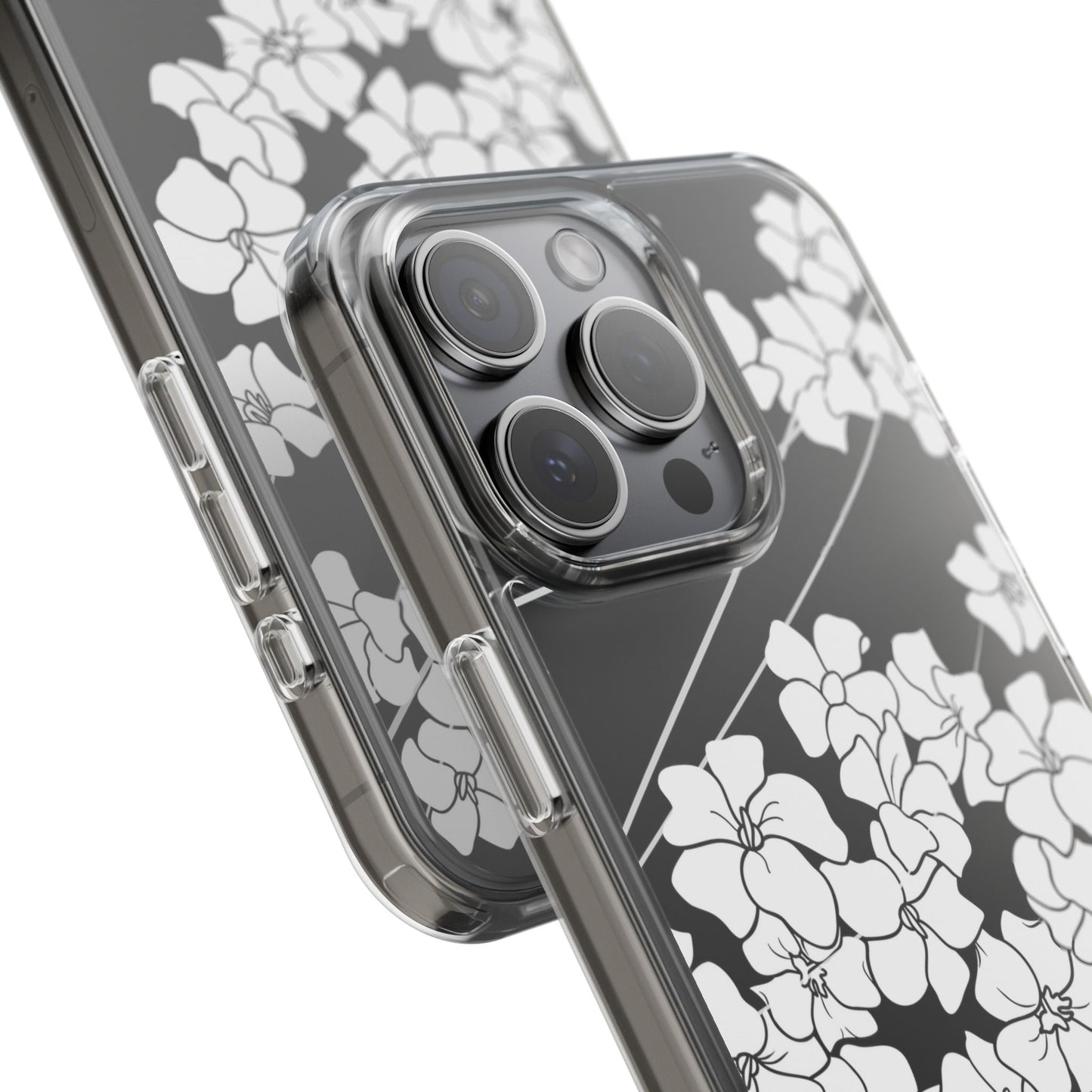 Puakenikeni En Face Flower Swirls (White) CLEAR Case