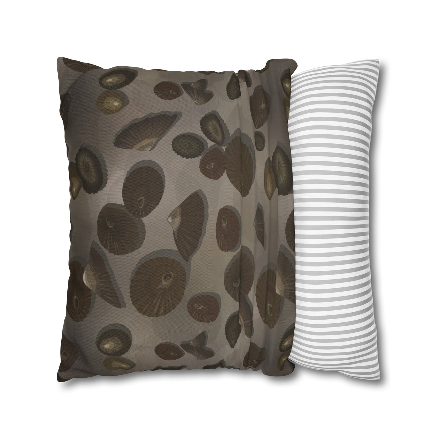 Canvas Throw Pillow Case- Lil Opihi in Brown