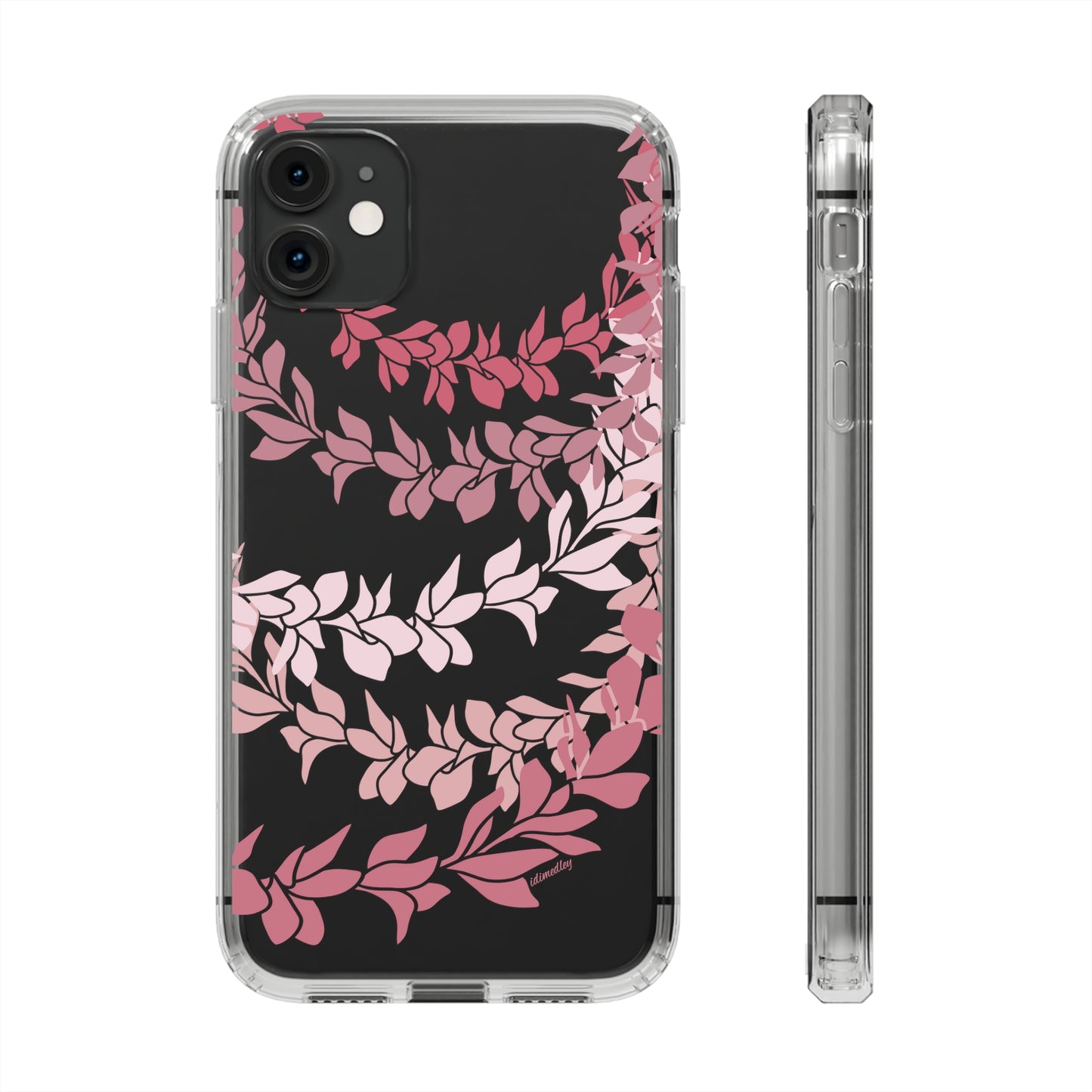 Pink Plumeria Flower Leis CLEAR Case