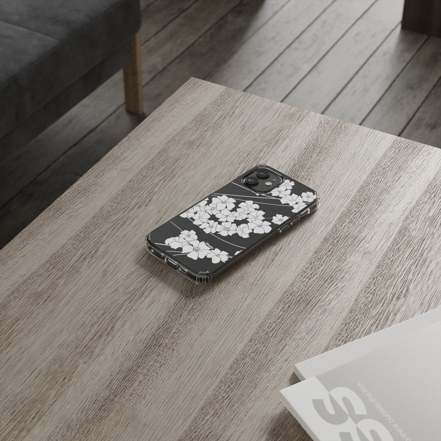 Puakenikeni En Face Flower Swirls (White) CLEAR Case