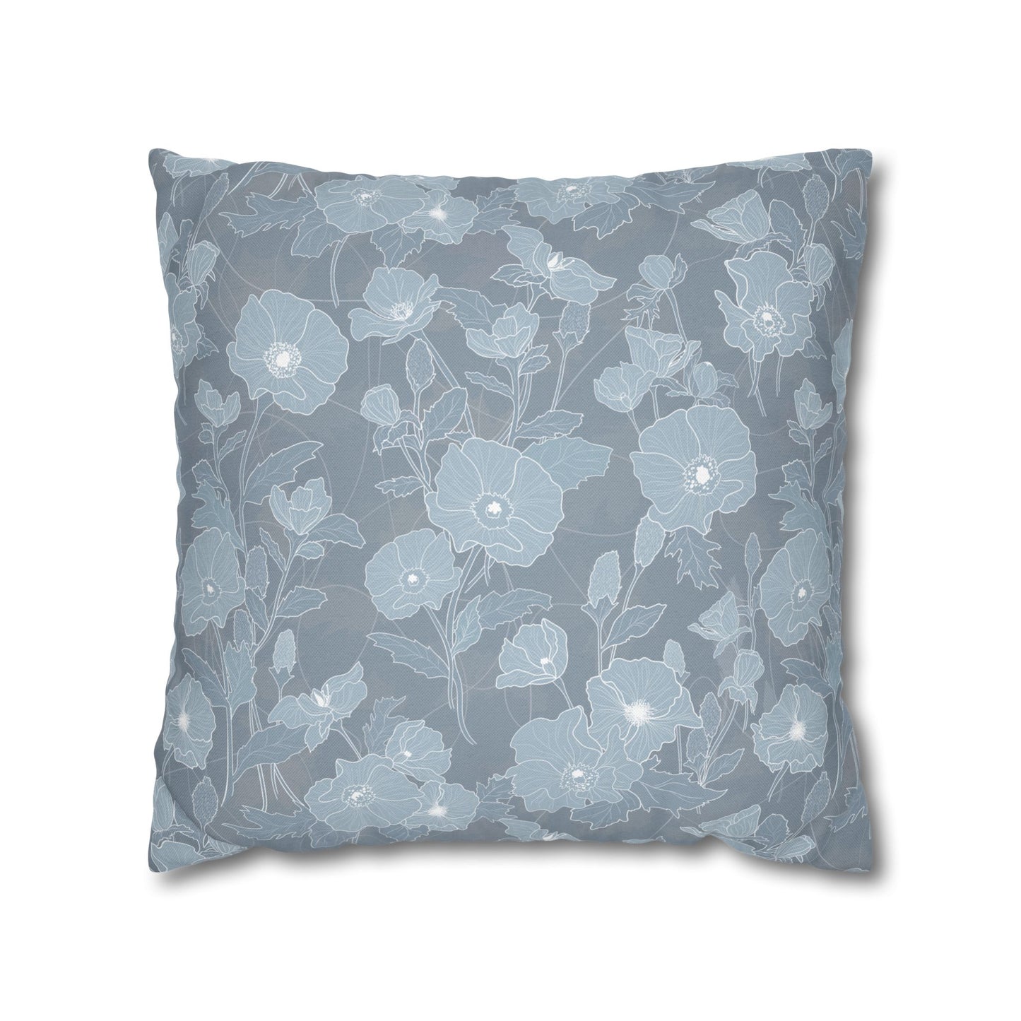 Canvas Throw Pillow Case- Pua Kala in Blue