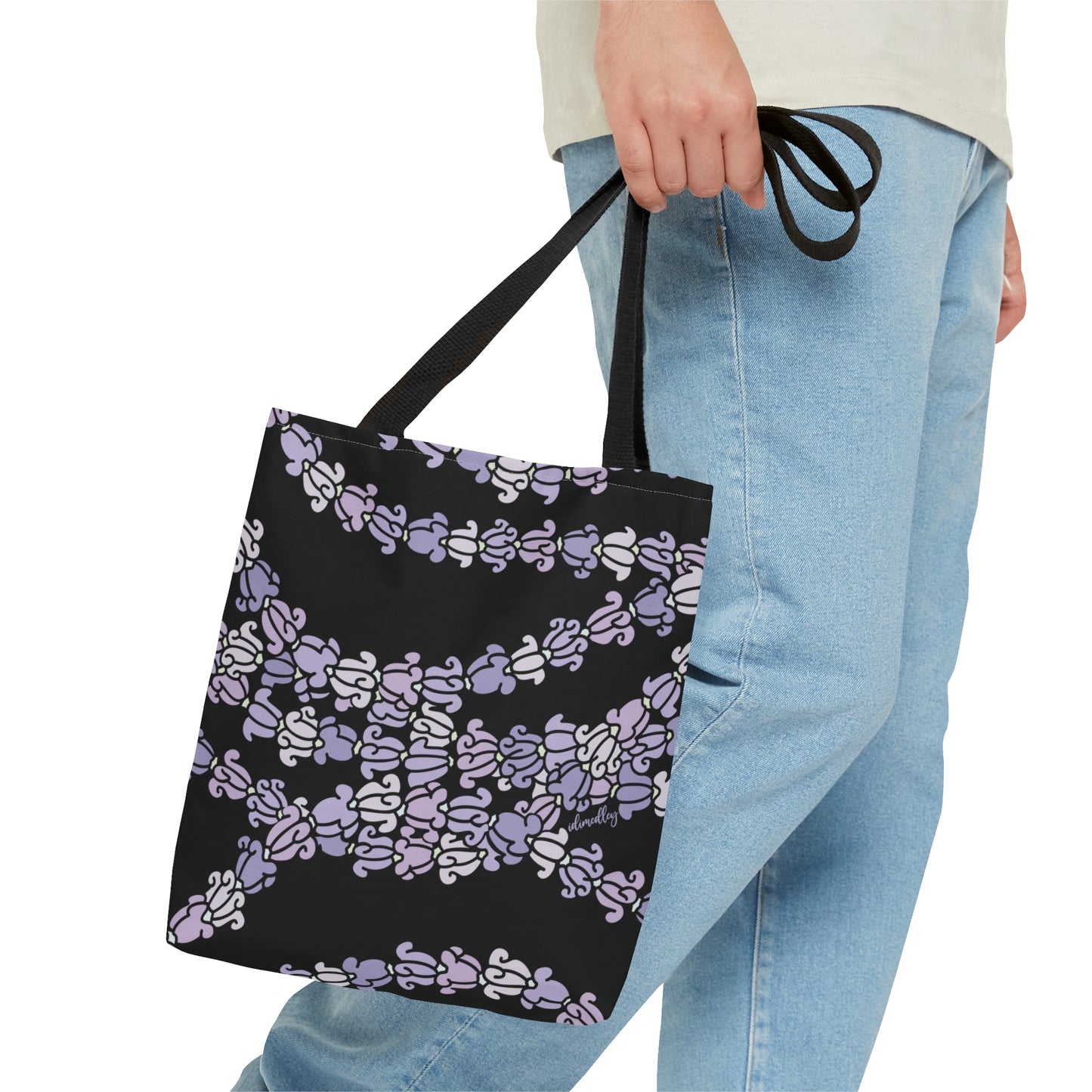 Tote bag- Crown Flower Melodies (Black)
