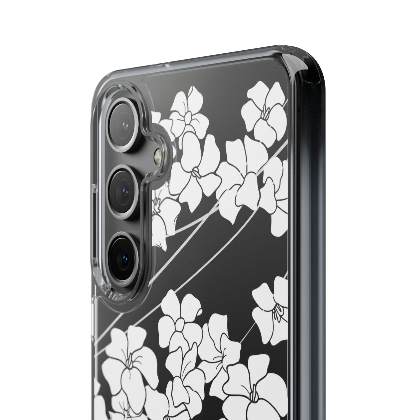 Puakenikeni En Face Flower Swirls (White) CLEAR Case