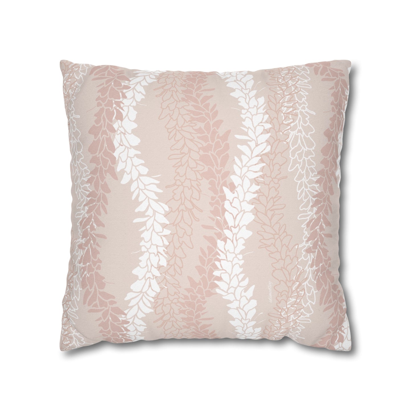 Canvas Throw Pillow Case- White Ginger Kisses (Peach)