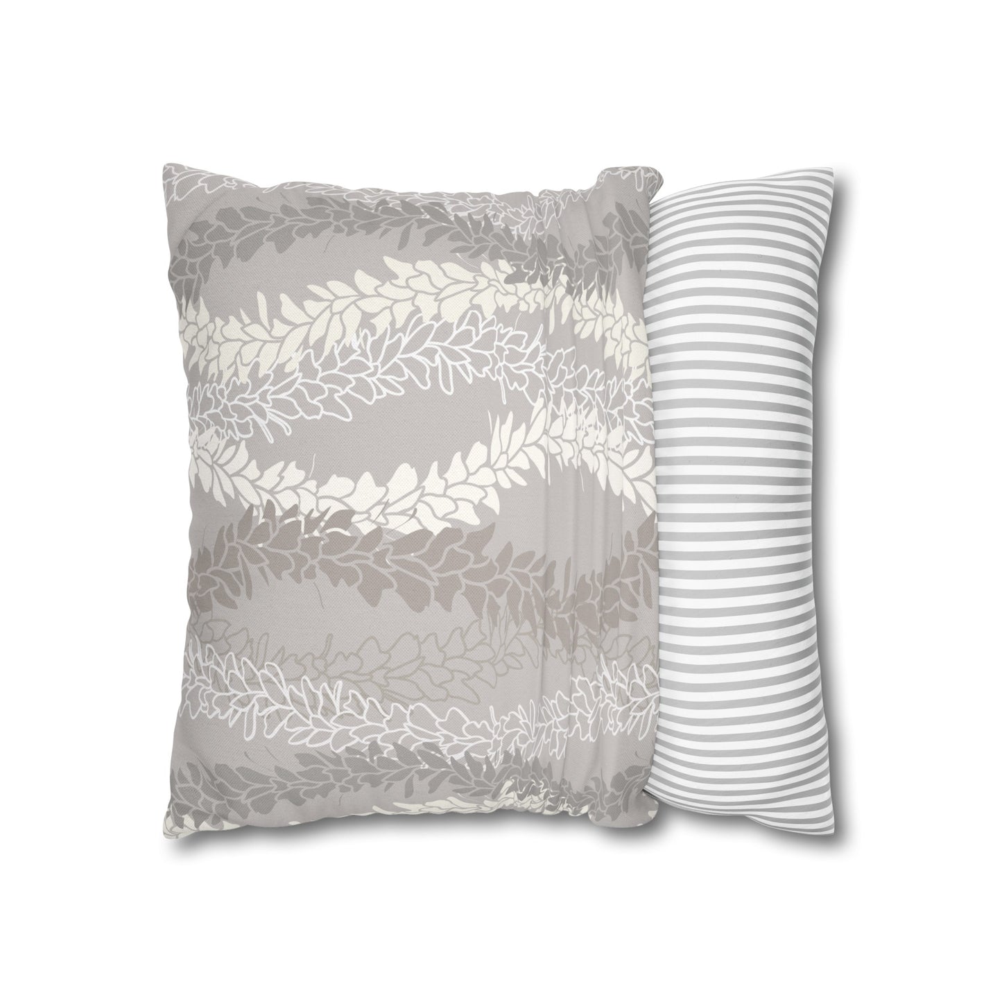 Canvas Throw Pillow Case- White Ginger Kisses (Gray)