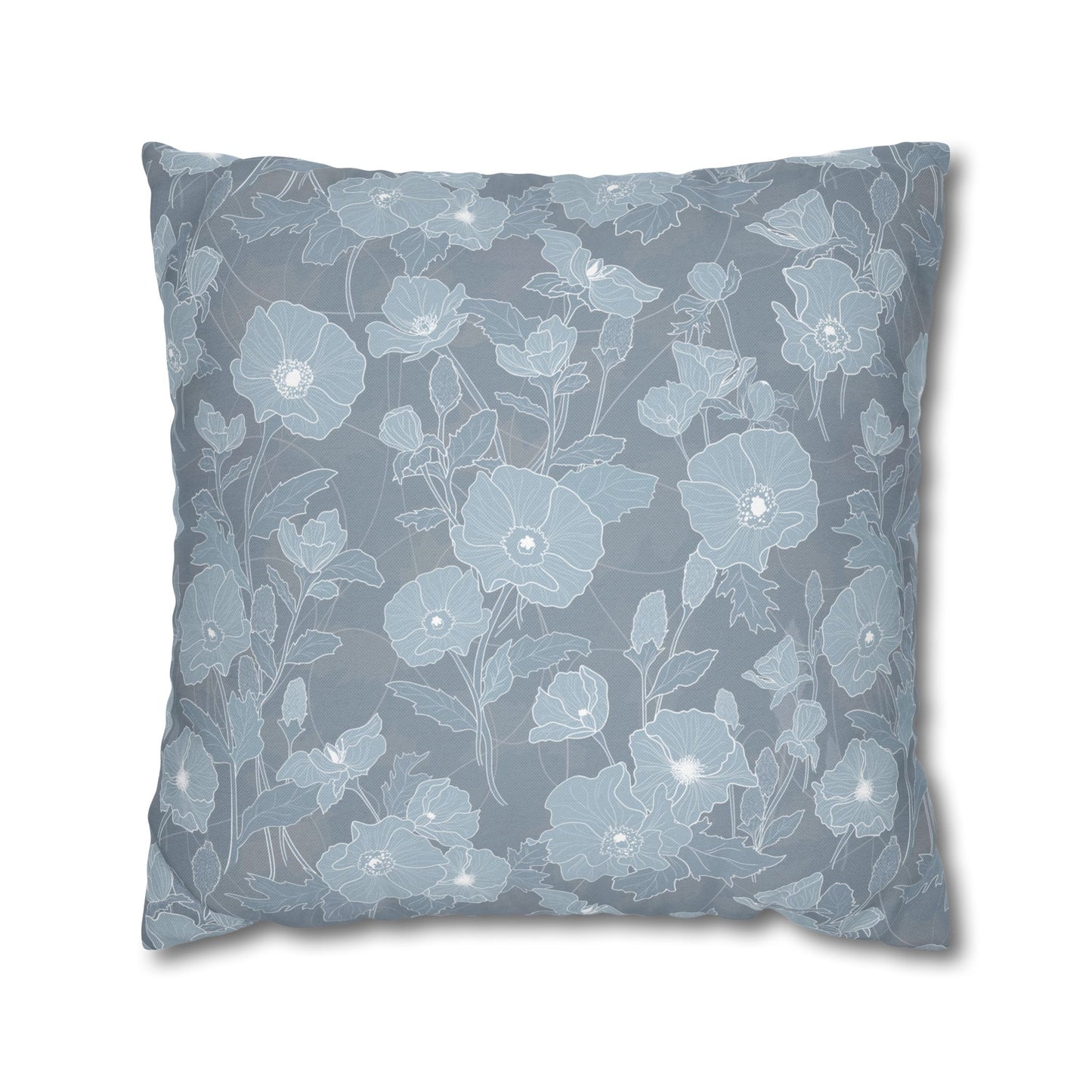 Canvas Throw Pillow Case- Pua Kala in Blue