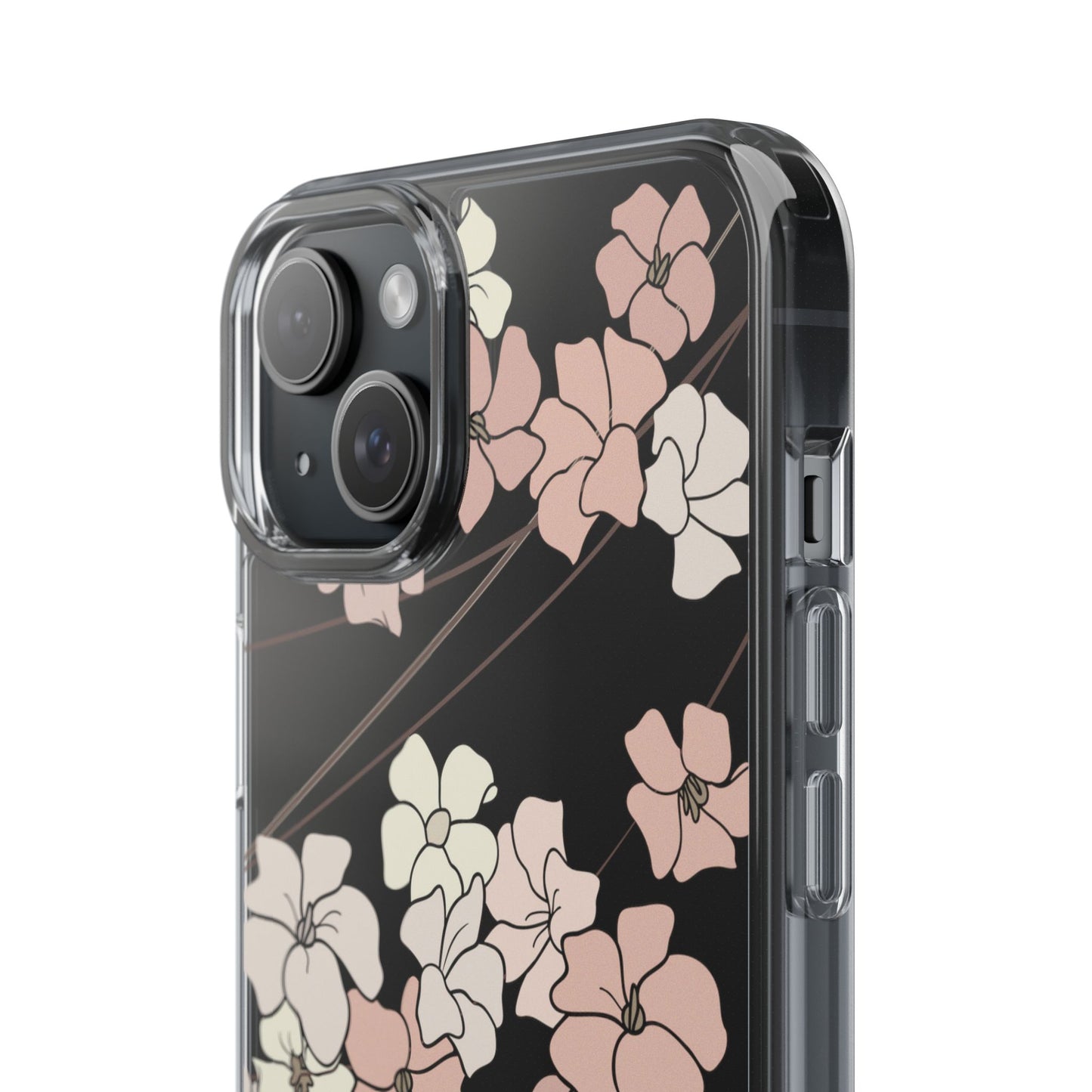 Puakenikeni En Face Flower Swirls (Peachy Pinks) CLEAR Case