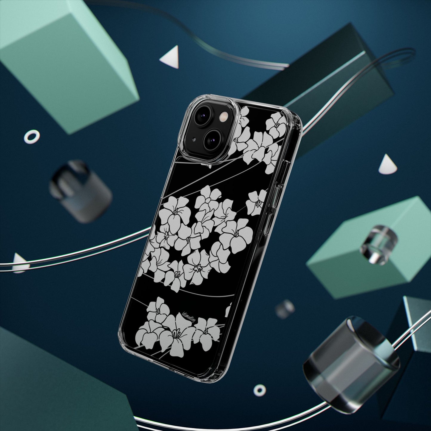 Puakenikeni En Face Flower Swirls (White) CLEAR Case