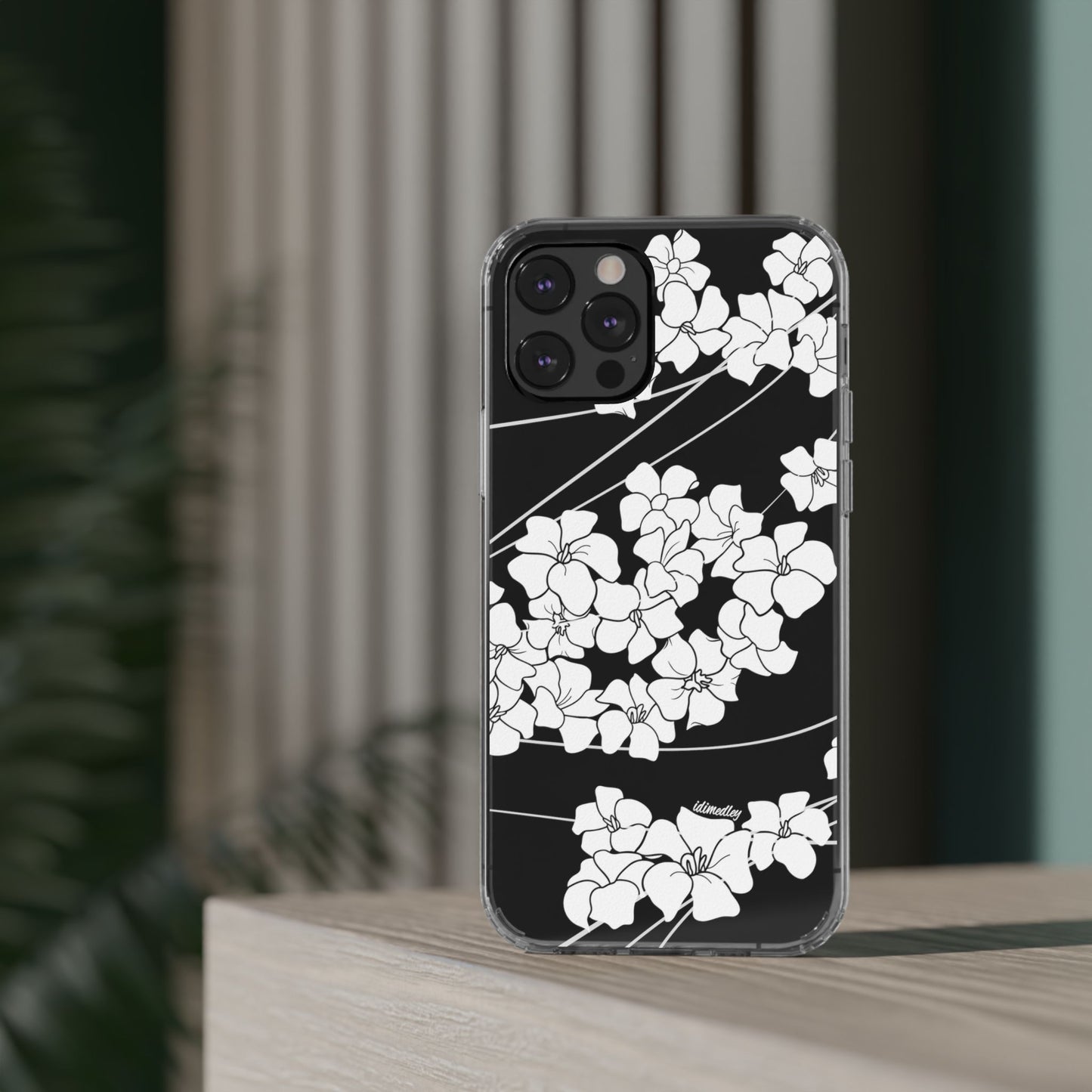 Puakenikeni En Face Flower Swirls (White) CLEAR Case