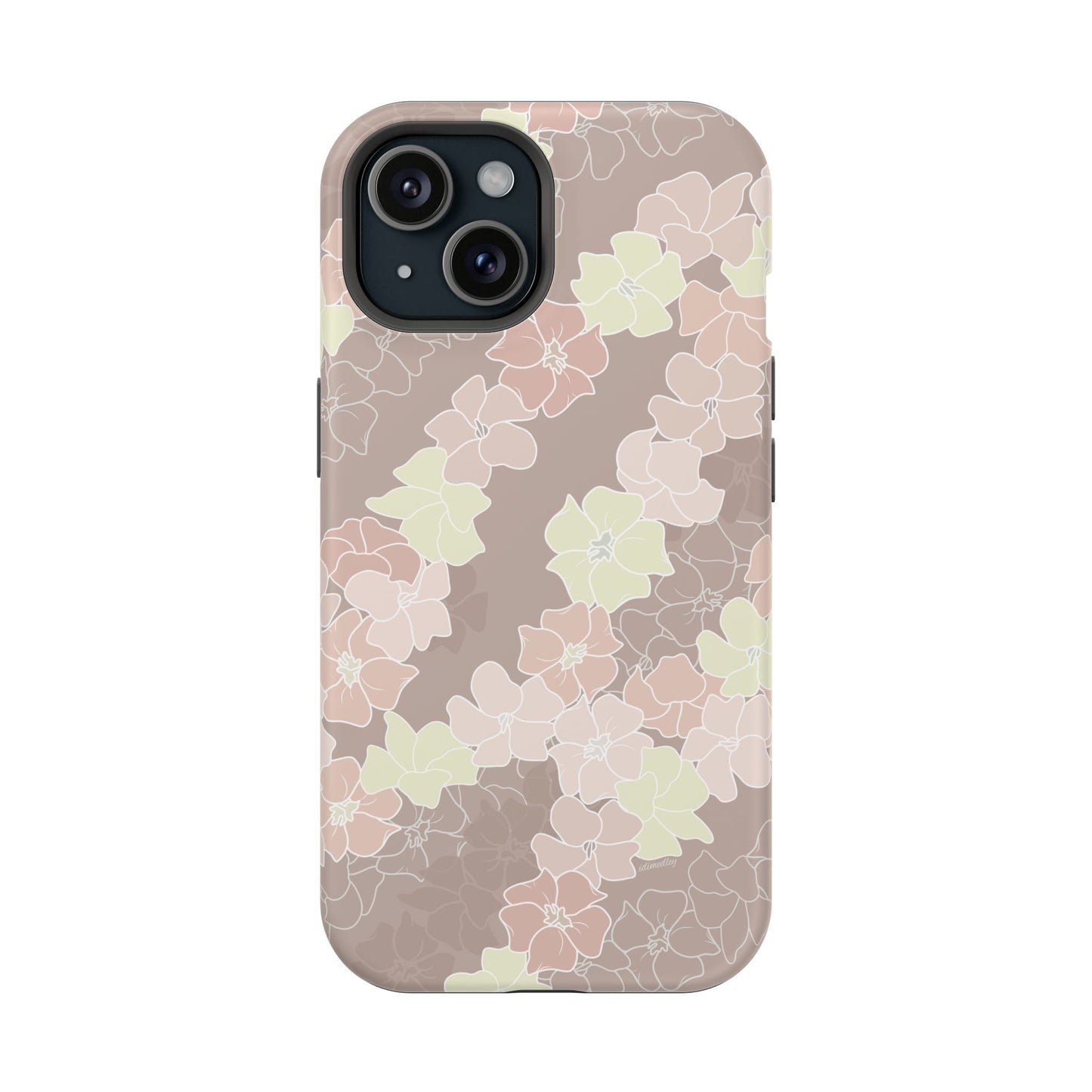 Puakenikeni En Face Flower Leis (Neutral Peaches and Beige)
