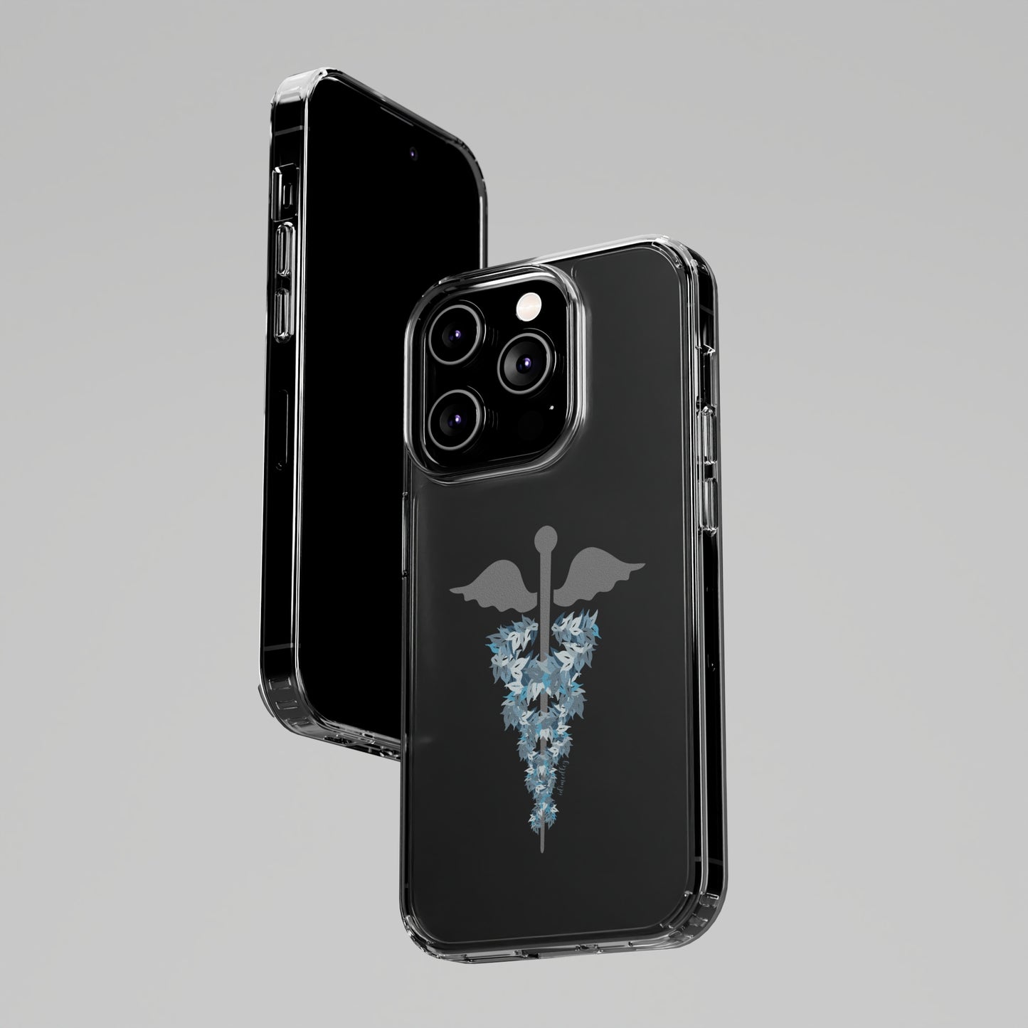 Caduceus Medical Symbol with Blue Maile Lei CLEAR Case