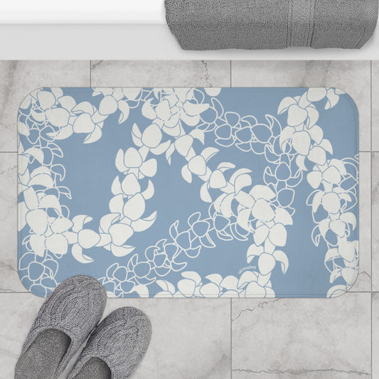 Bath Mat- Puakenikeni Curvilinear Lei (Blue)