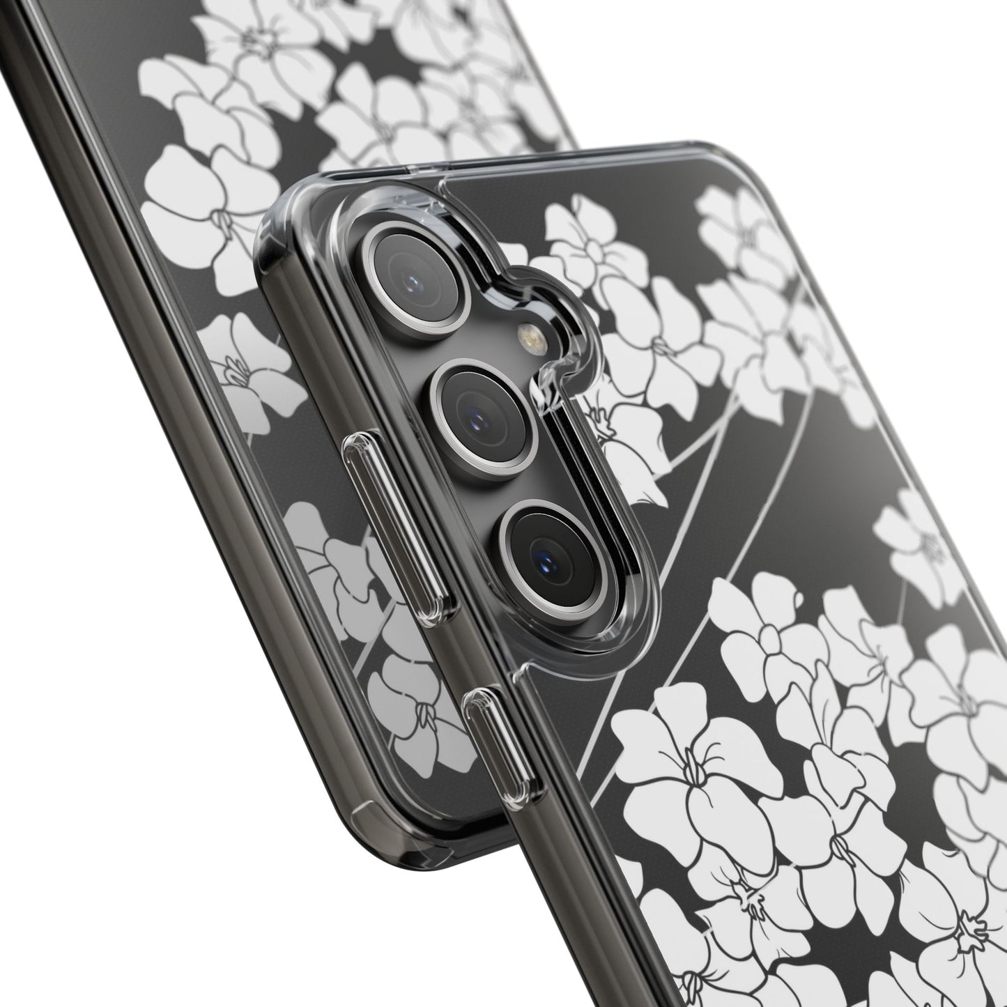 Puakenikeni En Face Flower Swirls (White) CLEAR Case