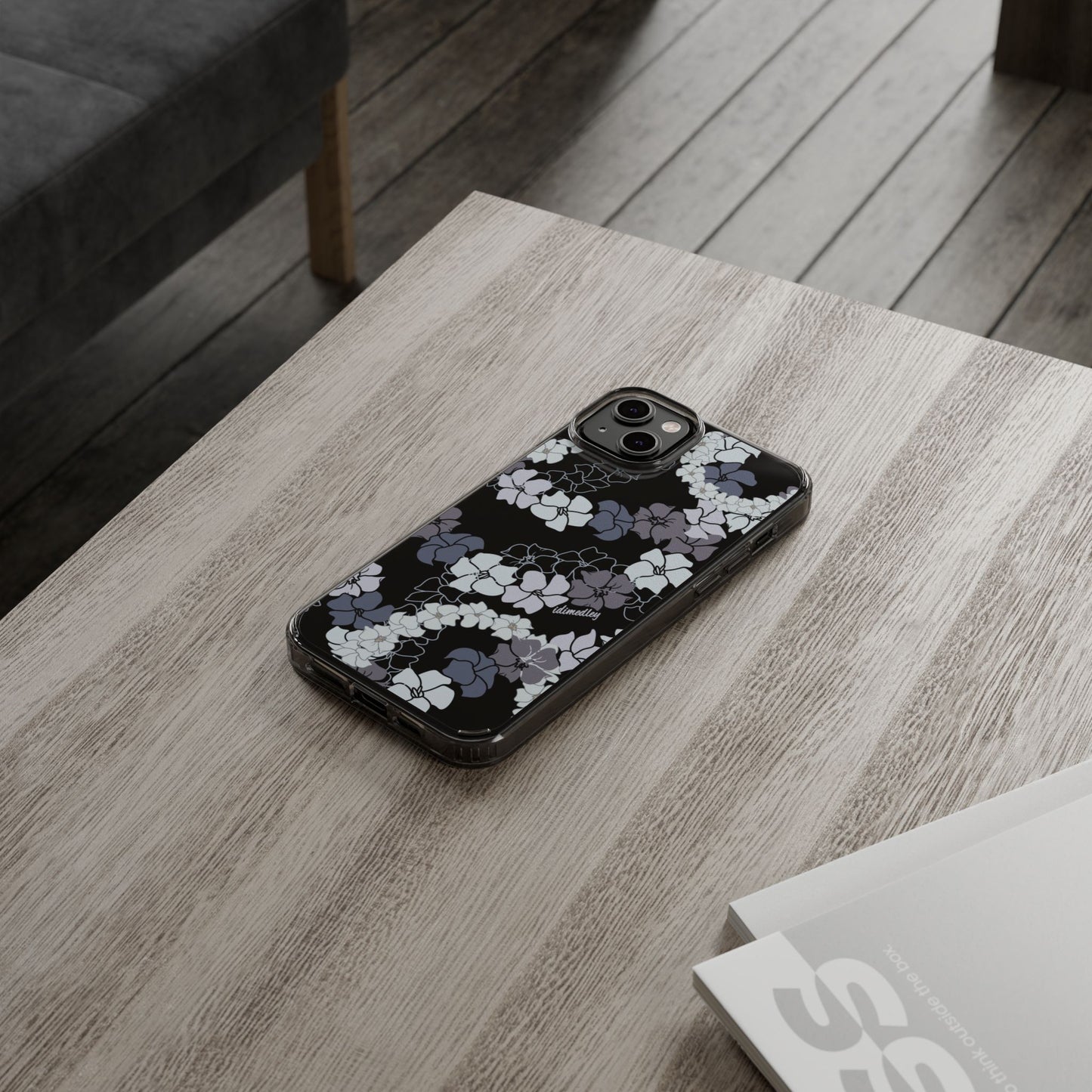 Puakenikeni En Face Flower Leis (Blue and Purple) CLEAR Case
