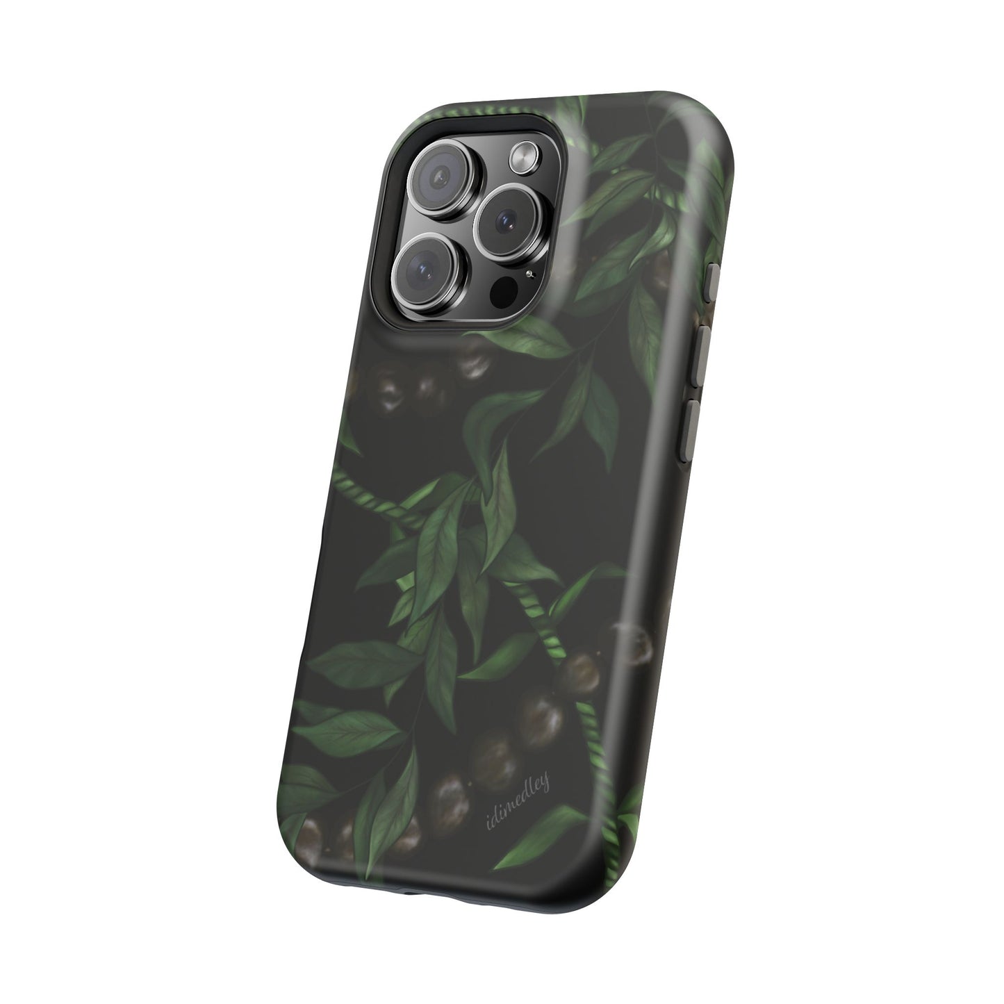 Kukui Nut, Maile, Ti Leaf Lei (Black), MAGSAFE