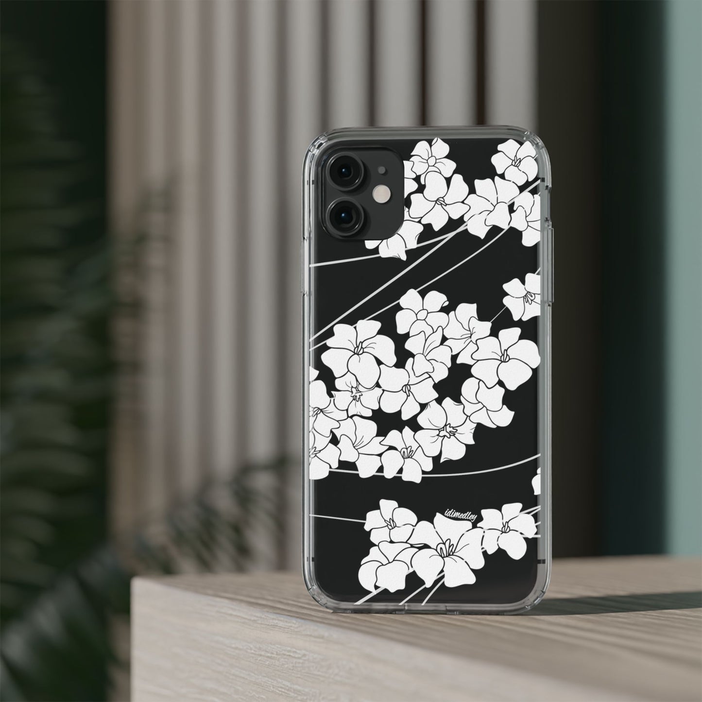 Puakenikeni En Face Flower Swirls (White) CLEAR Case